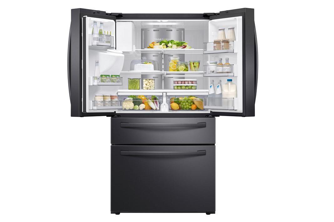 Samsung - 35.8 Inch 27.7 cu. ft French Door Refrigerator in Stainless - RF28R7551SG