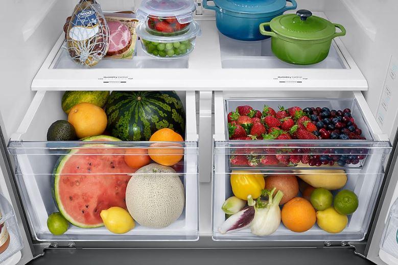 Samsung - 35.8 Inch 28.2 cu. ft French Door Refrigerator in Stainless - RF28T5A01SR