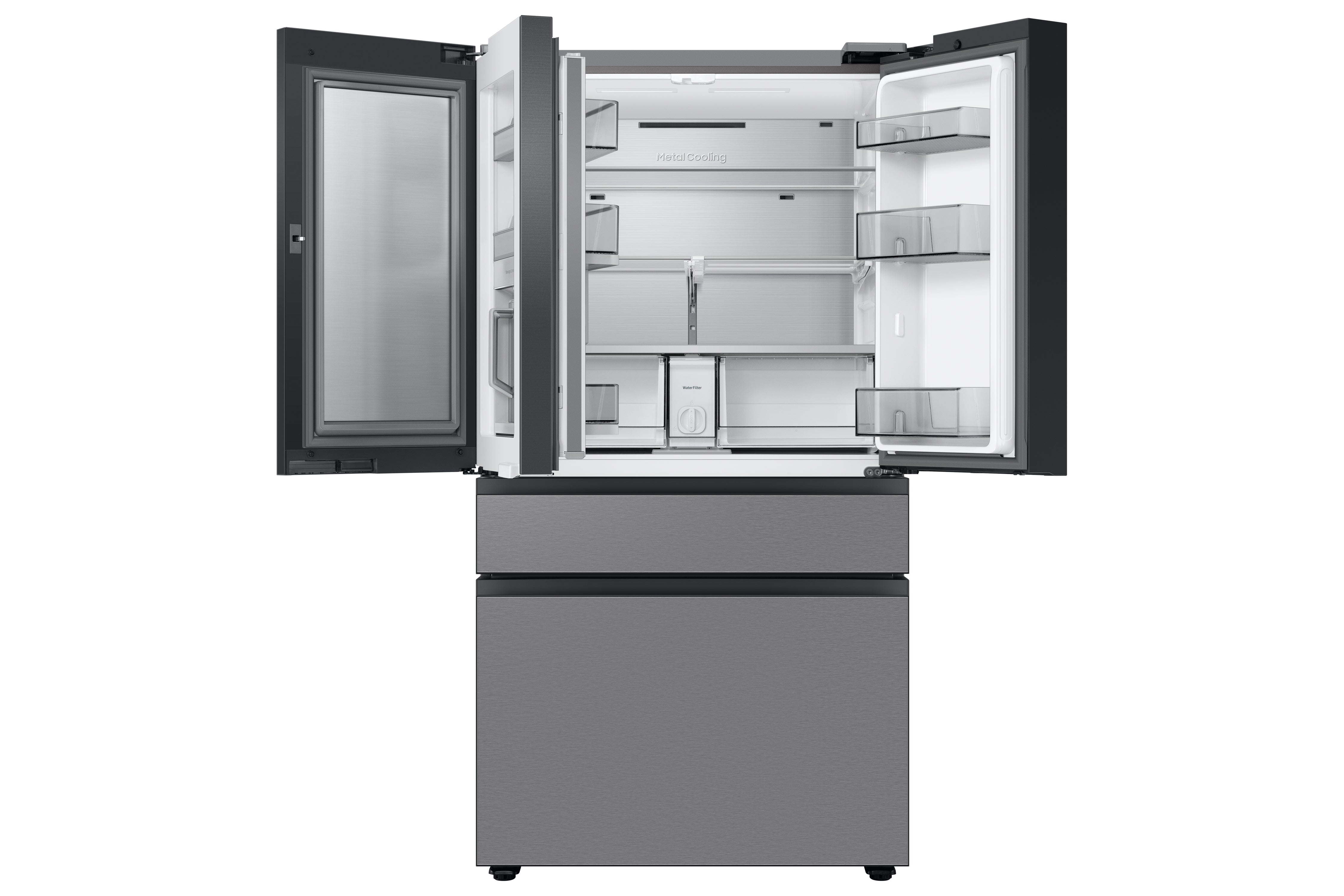 Samsung - Bespoke 35.75 Inch 28.8 cu. ft French Door Refrigerator in Stainless - RF29BB8600QLAA