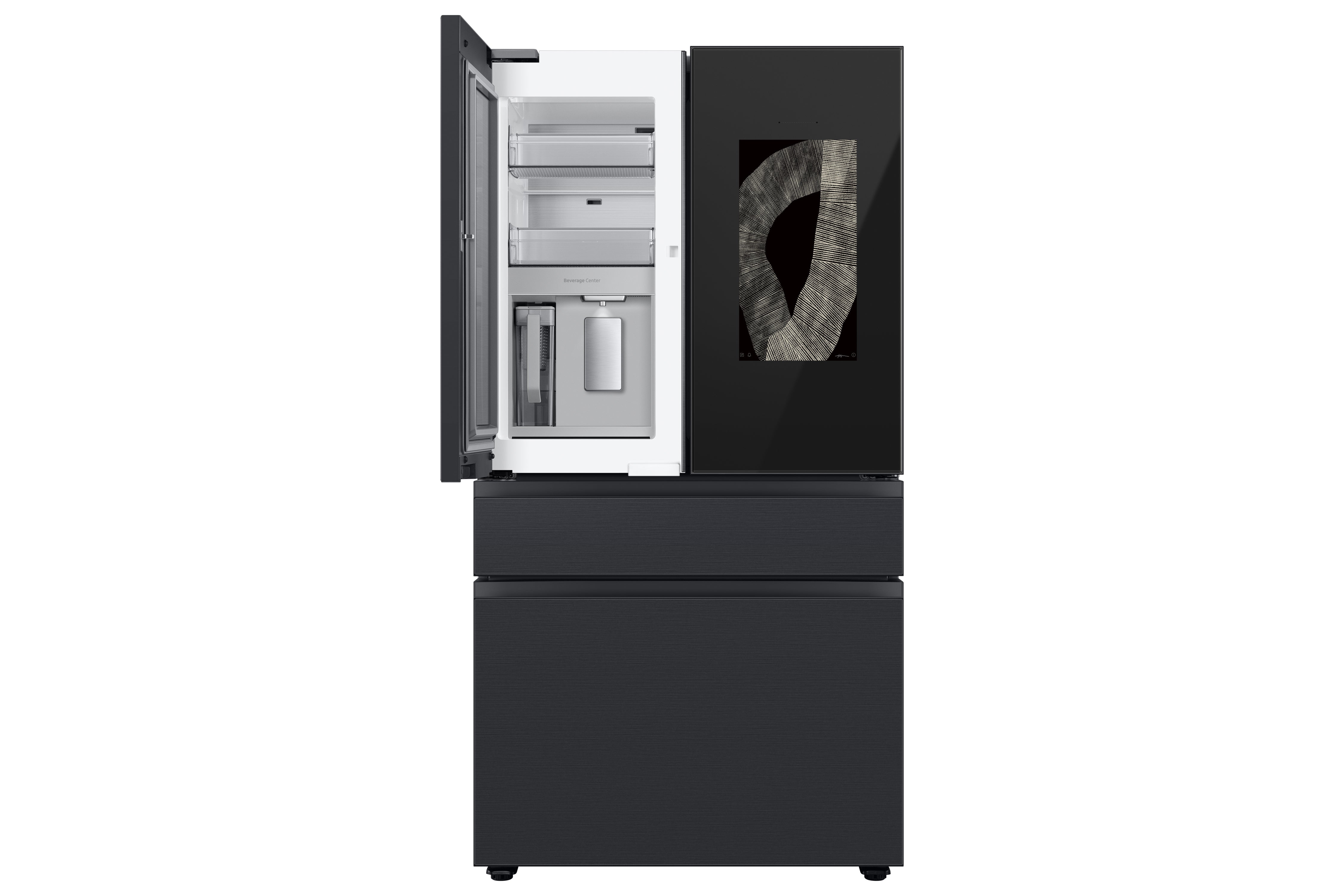 Samsung - Bespoke 35.75 Inch 28.6 cu. ft French Door Refrigerator in Black Stainless - RF29BB89008MAC