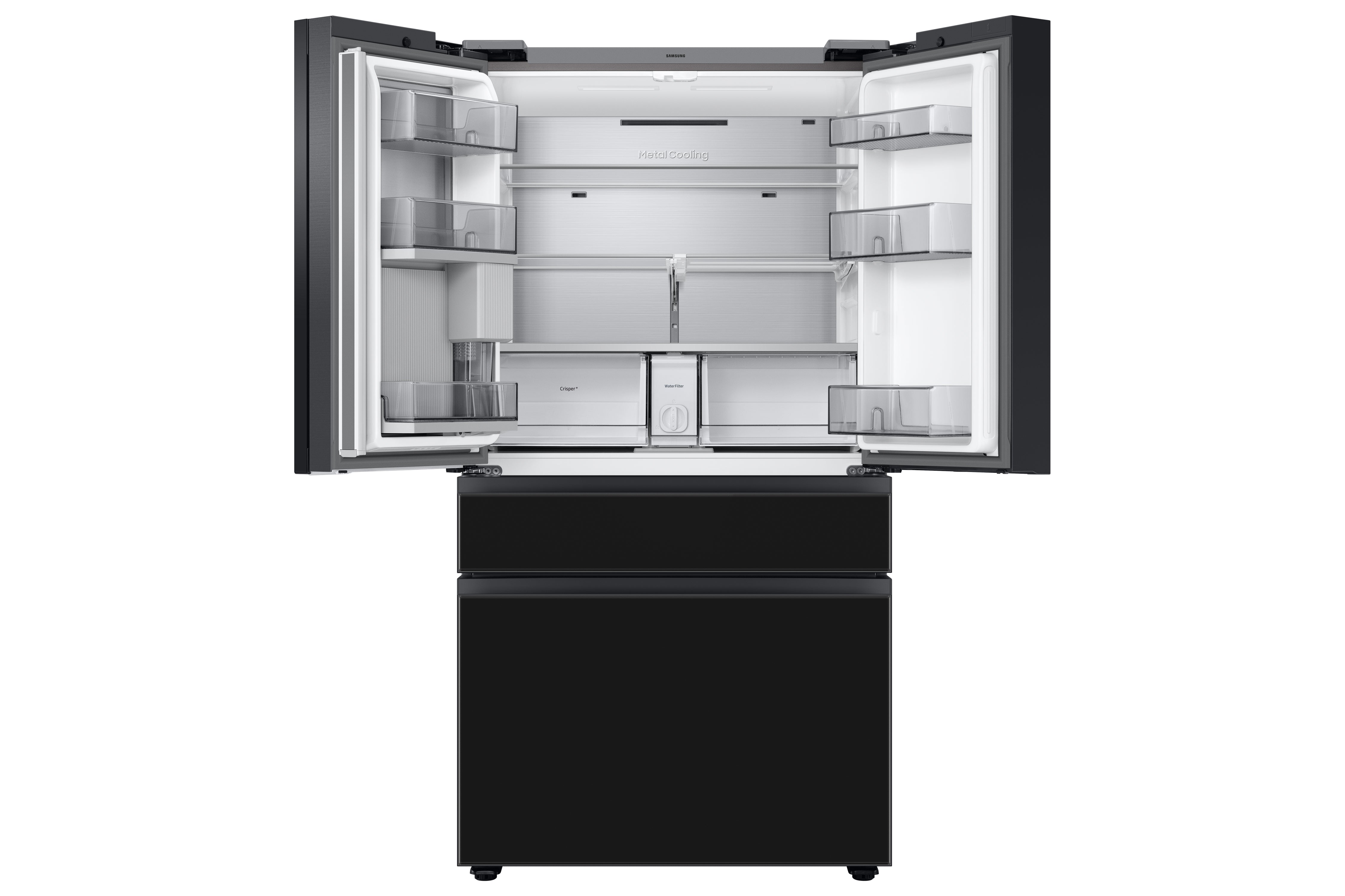 Samsung - Bespoke 35.8 Inch 28.6 cu. ft French Door Refrigerator in Black Stainless - RF29BB8900ACAC