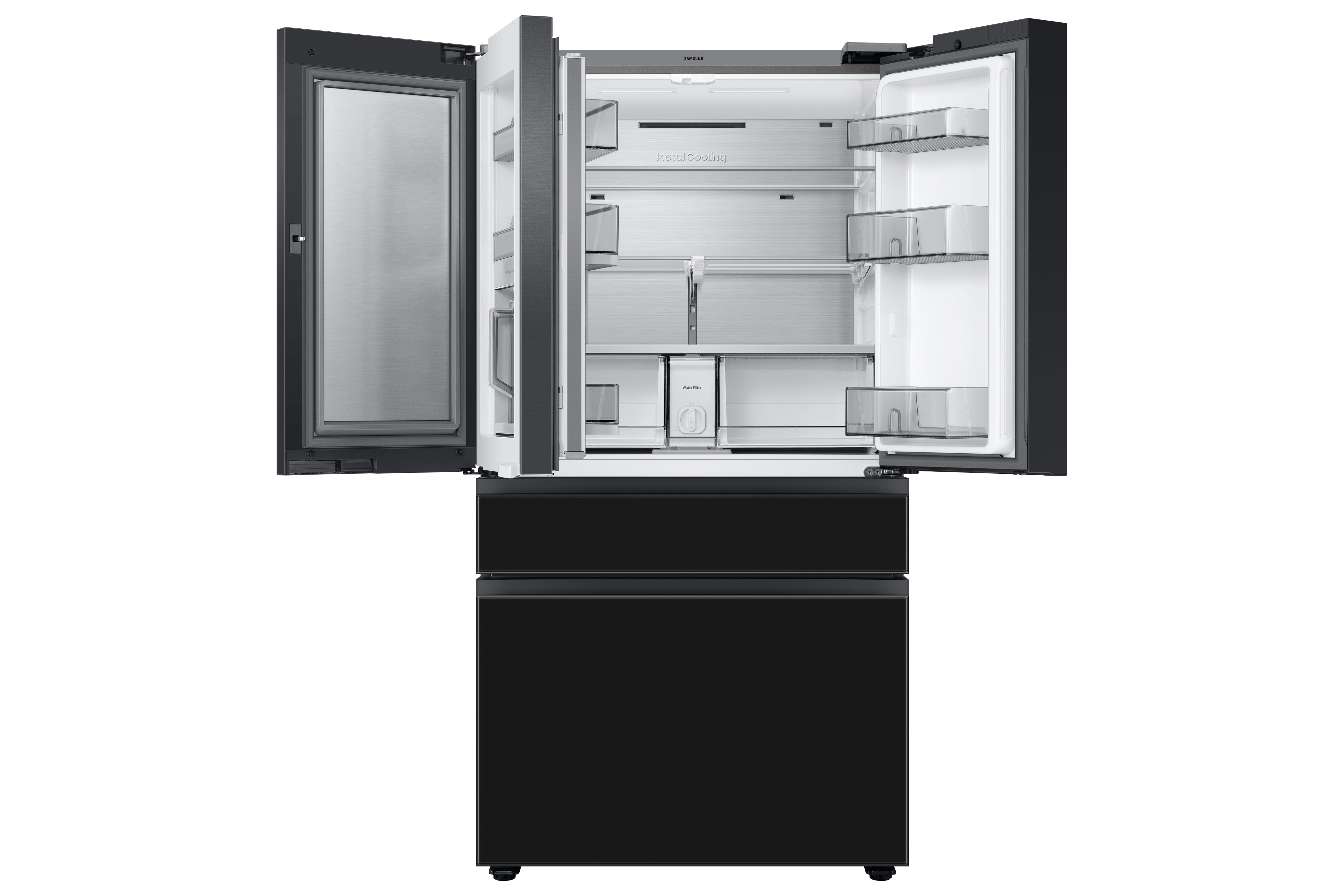 Samsung - Bespoke 35.8 Inch 28.6 cu. ft French Door Refrigerator in Black Stainless - RF29BB8900ACAC
