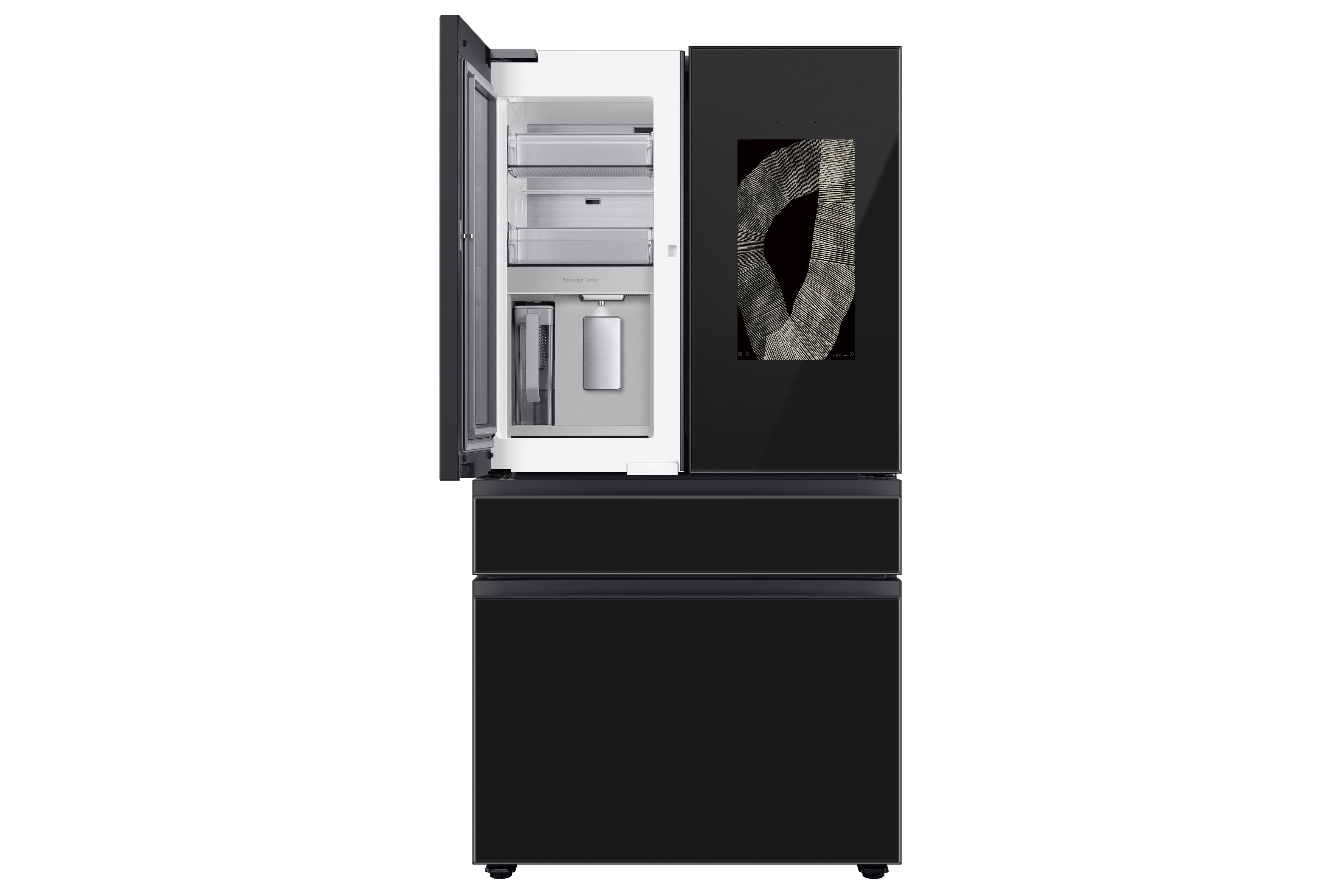 Samsung - Bespoke 35.8 Inch 28.6 cu. ft French Door Refrigerator in Black Stainless - RF29BB8900ACAC