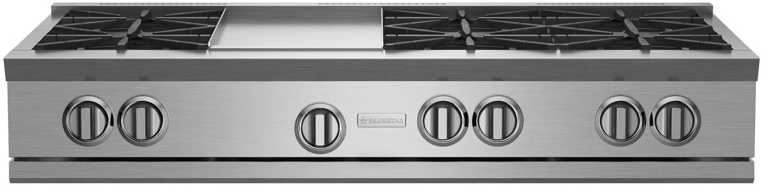 BlueStar - 47.875 inch wide Gas Cooktop in Stainless - RGTNB486GV2