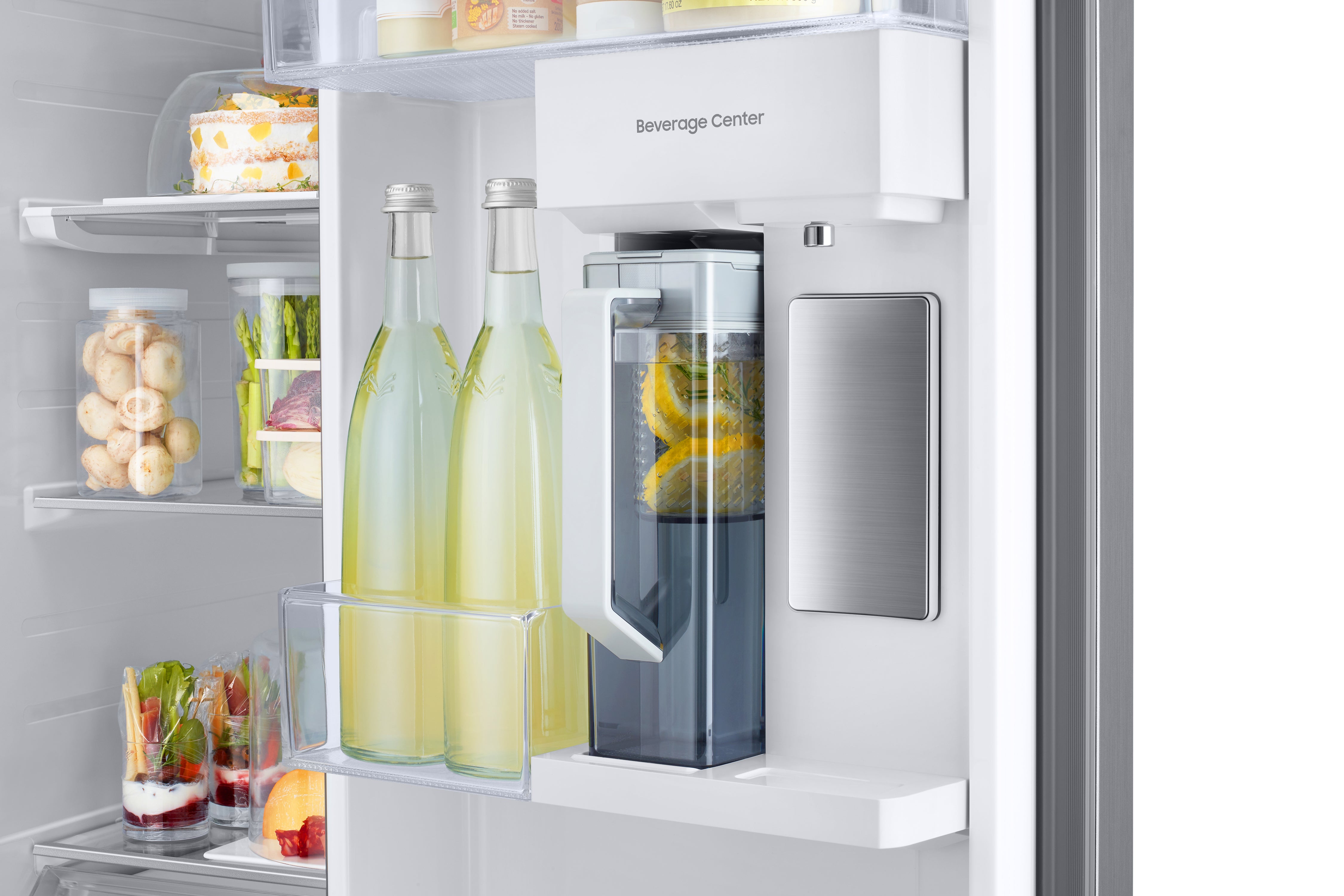 Samsung - Bespoke 35.75 Inch 22.6 cu. ft Side by Side Refrigerator in White - RS23CB760012AA