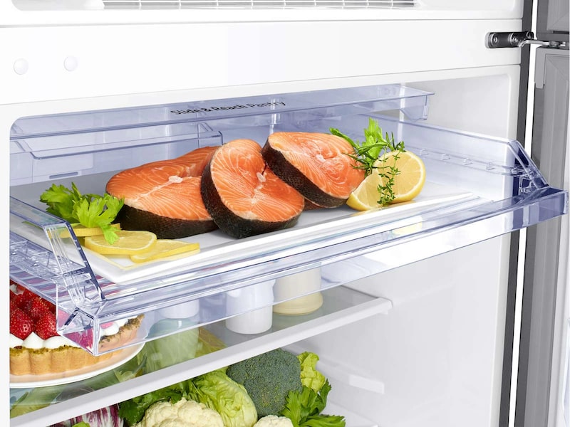 Samsung - 32.875 Inch 21.2 cu. ft Top Mount Refrigerator in Stainless - RT21M6213SR