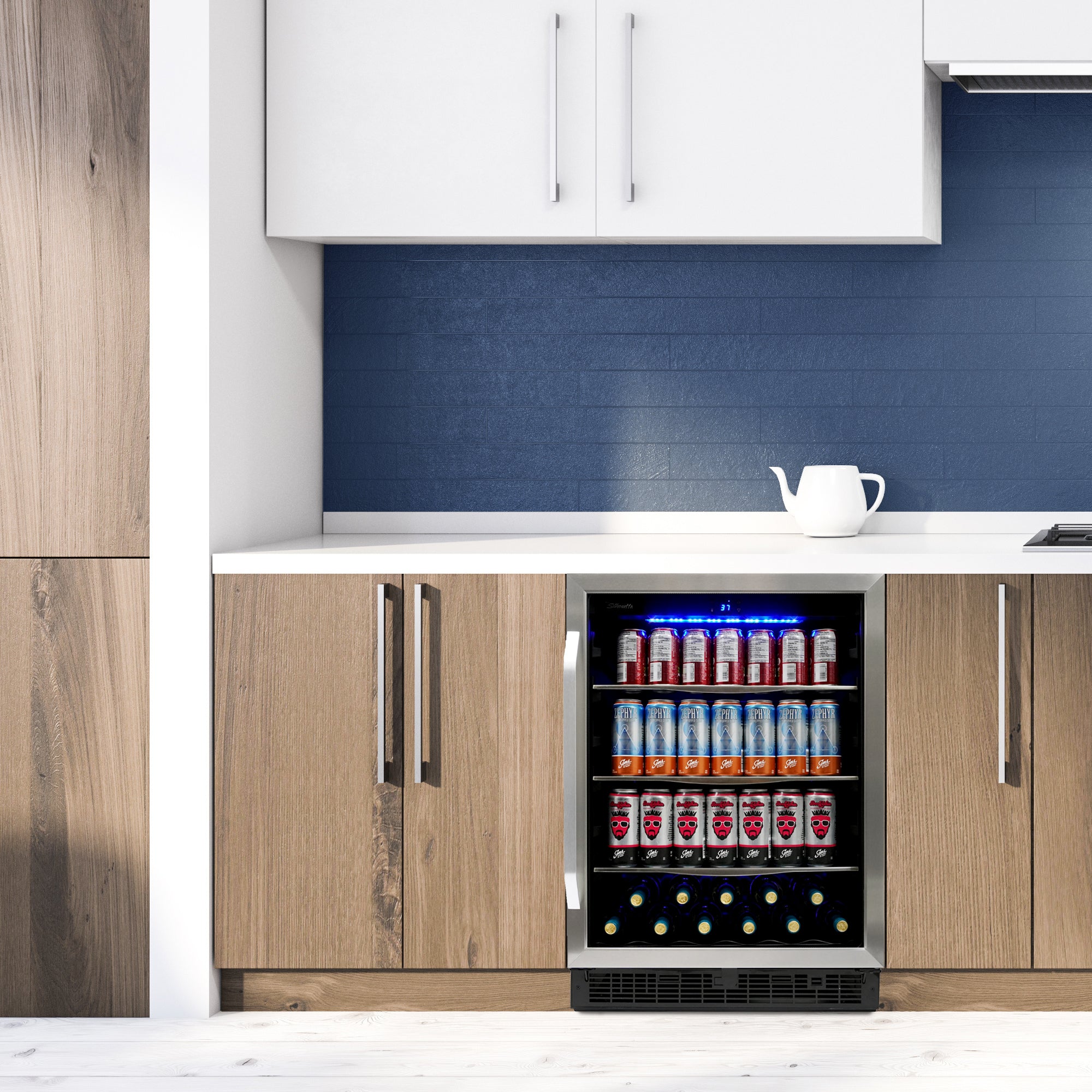 Silhouette - 23.8 Inch 5.1 cu. ft Wine Fridge Refrigerator in Stainless - SBC051D1BSS