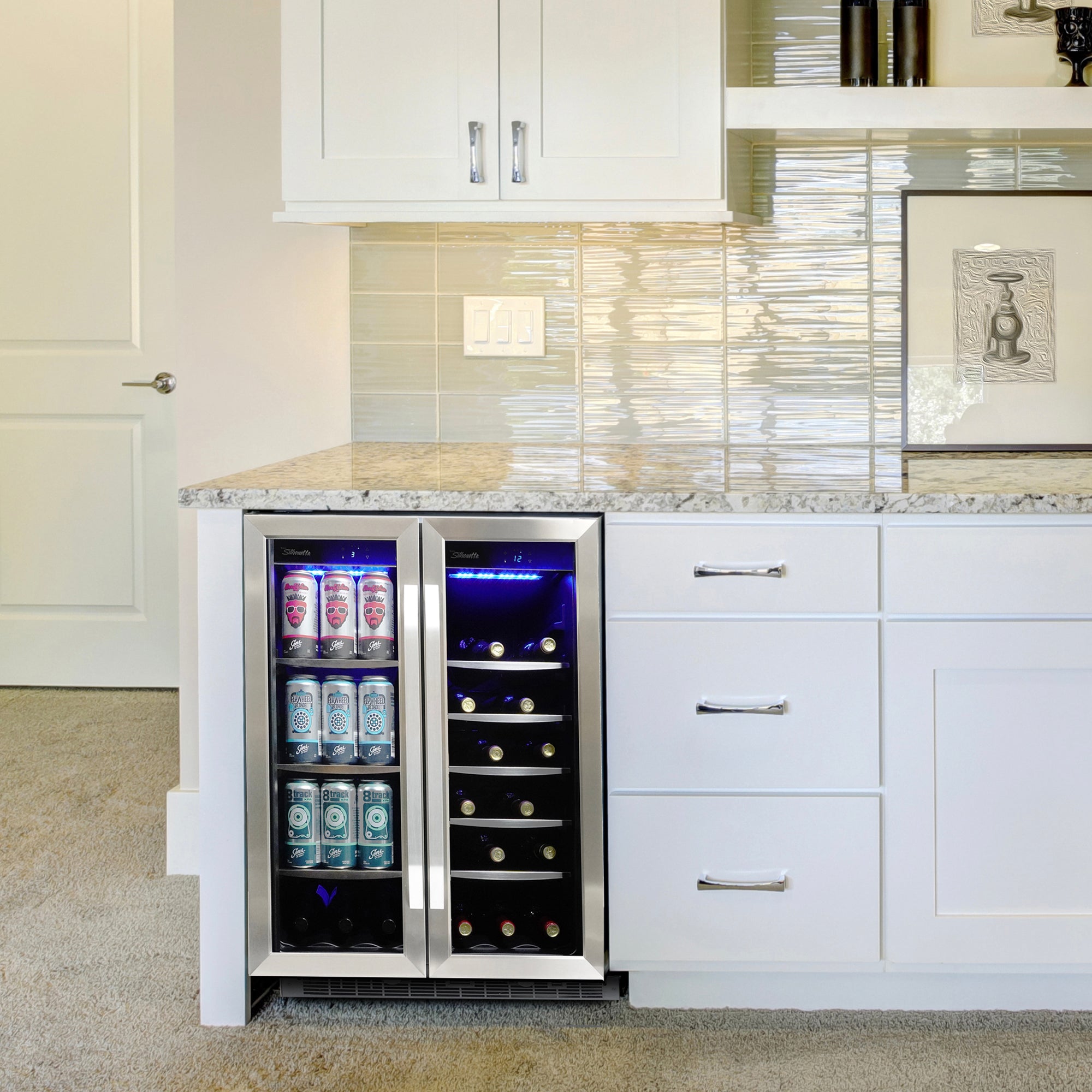 Silhouette - 23.8 Inch 5.1 cu. ft Wine Fridge Refrigerator in Stainless - SBC051D1BSS