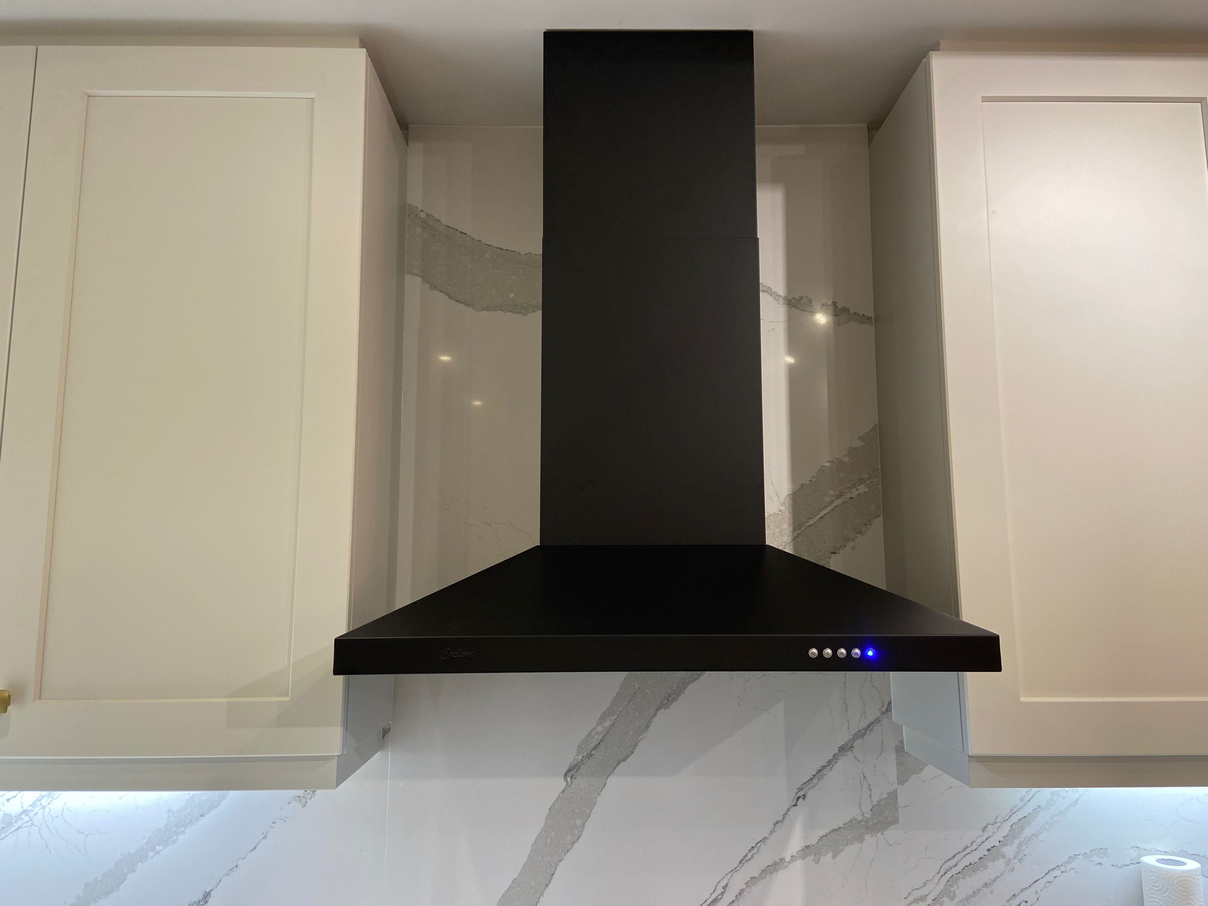 Cyclone - 35.75 Inch 550 CFM Wall Mount and Chimney Range Vent in Black - SCB51636MB