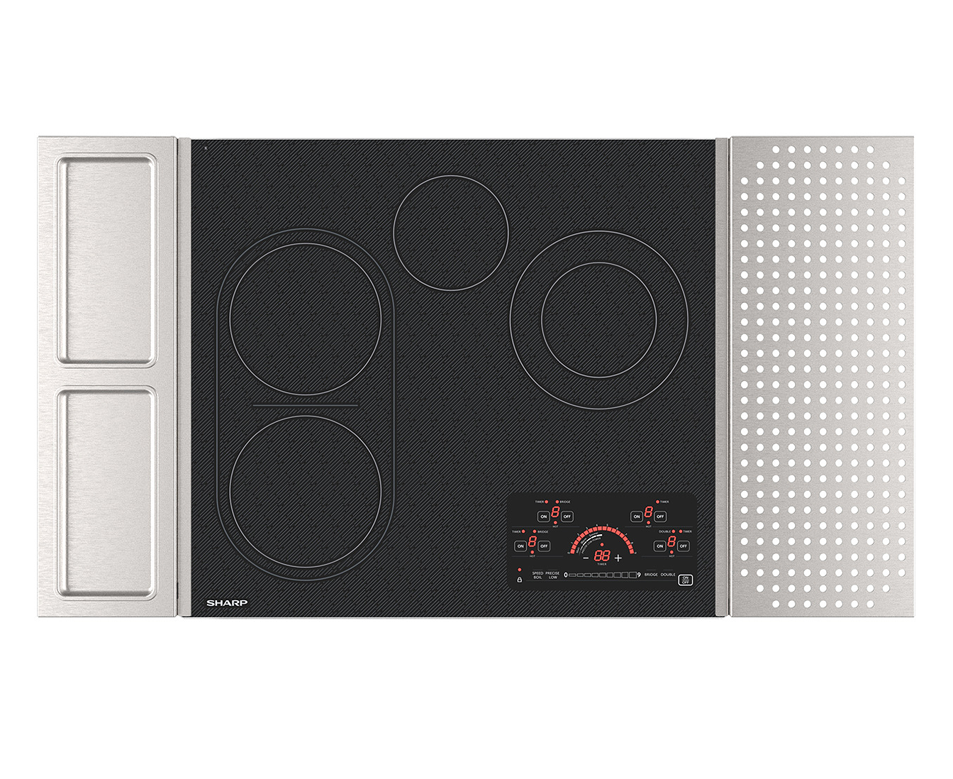 Sharp - inch wide Electric Cooktop in Black - SCR2442FB