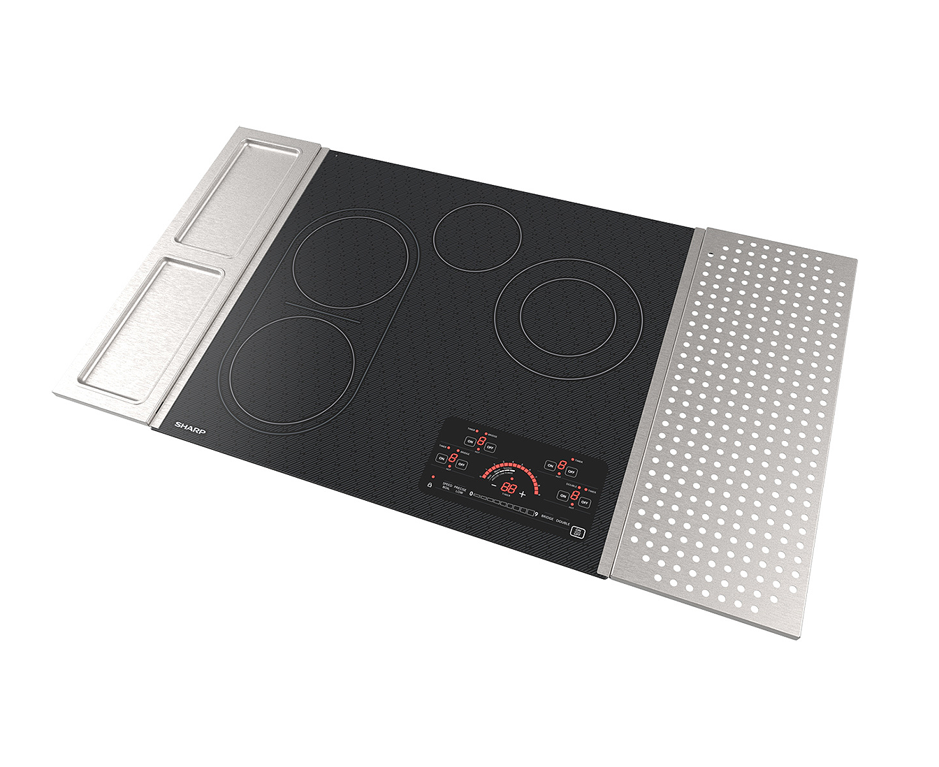 Sharp - inch wide Electric Cooktop in Black - SCR2442FB