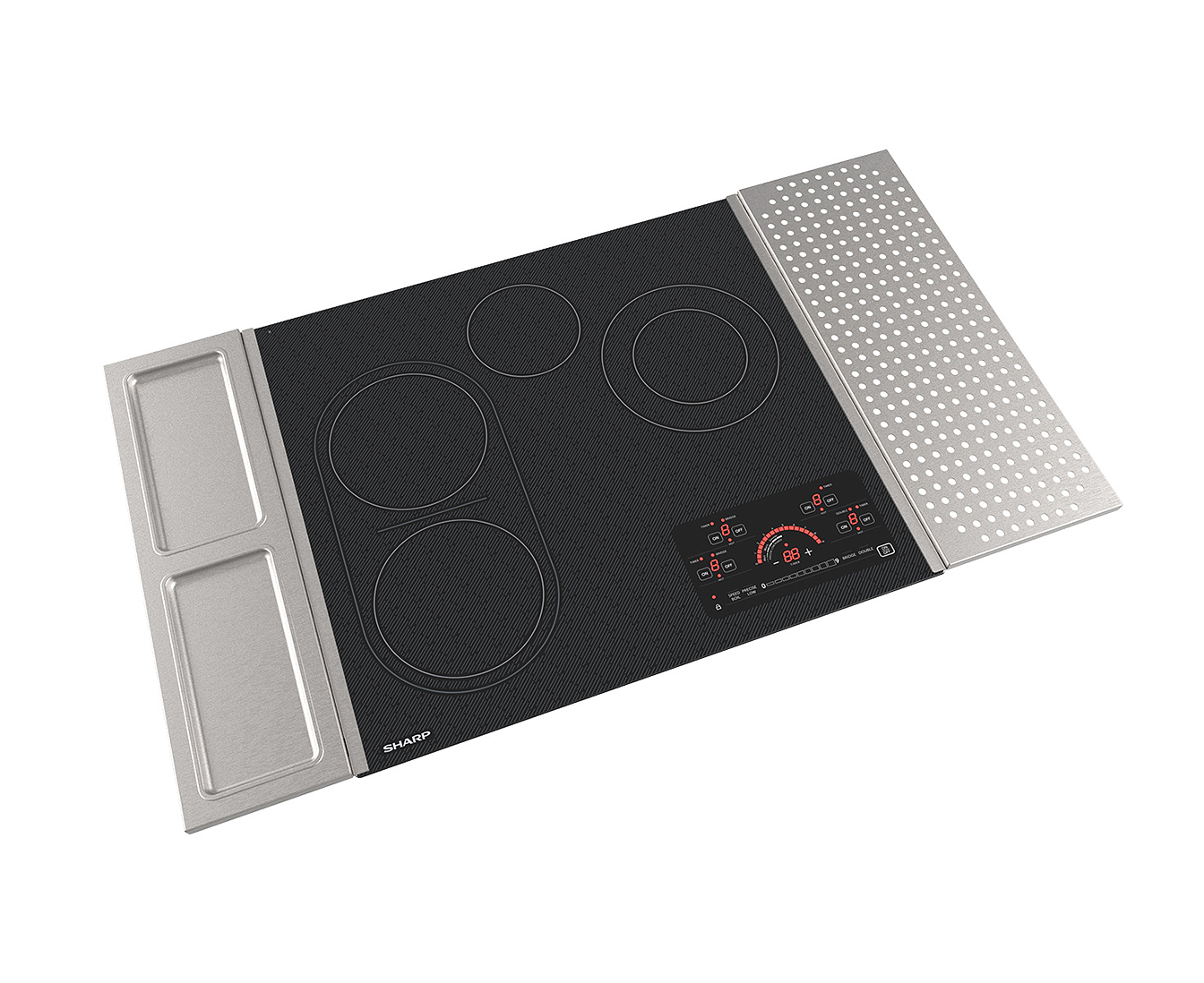 Sharp - inch wide Electric Cooktop in Black - SCR2442FB