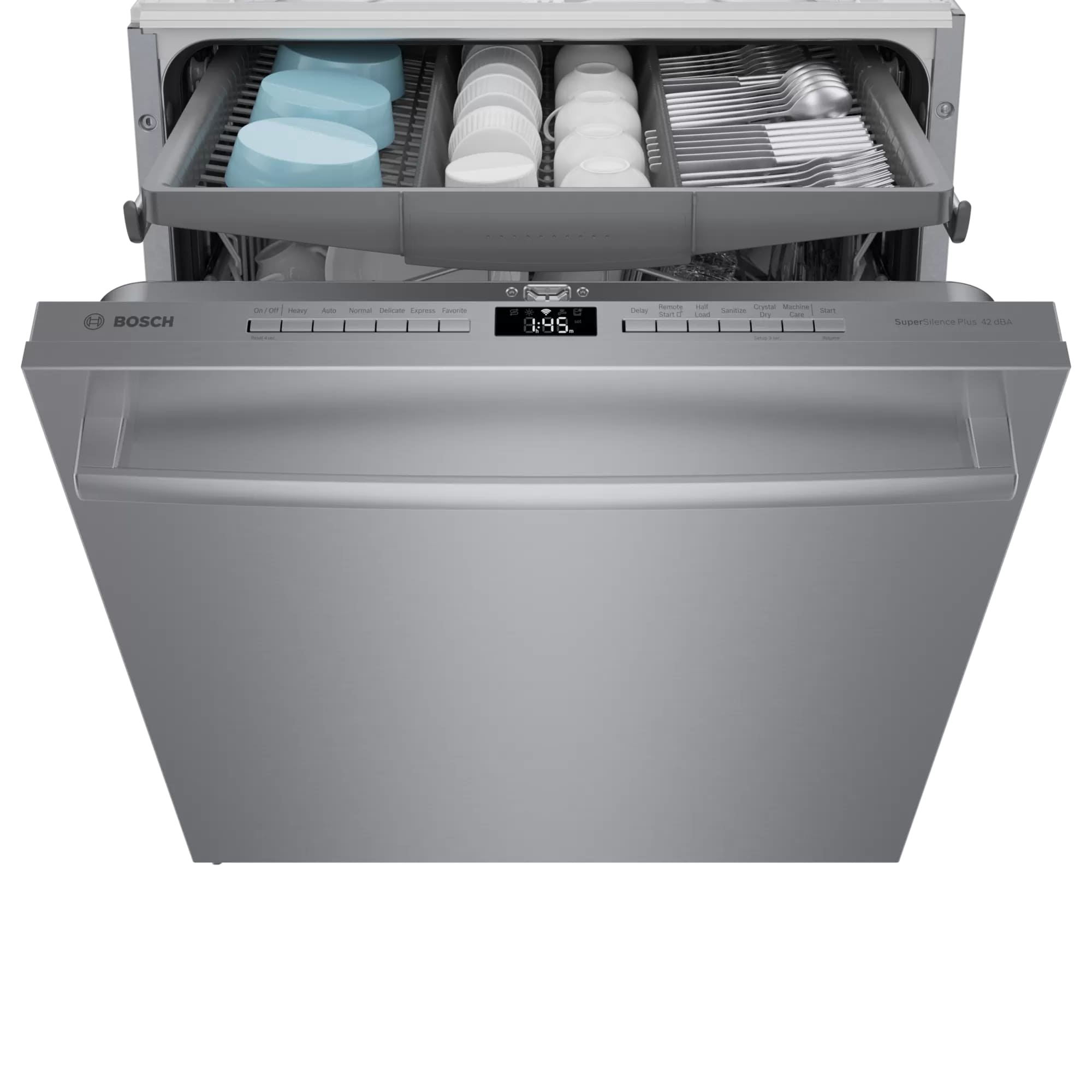 Bosch - 42 dBA Built In Dishwasher in Stainless - SGX78B55UC