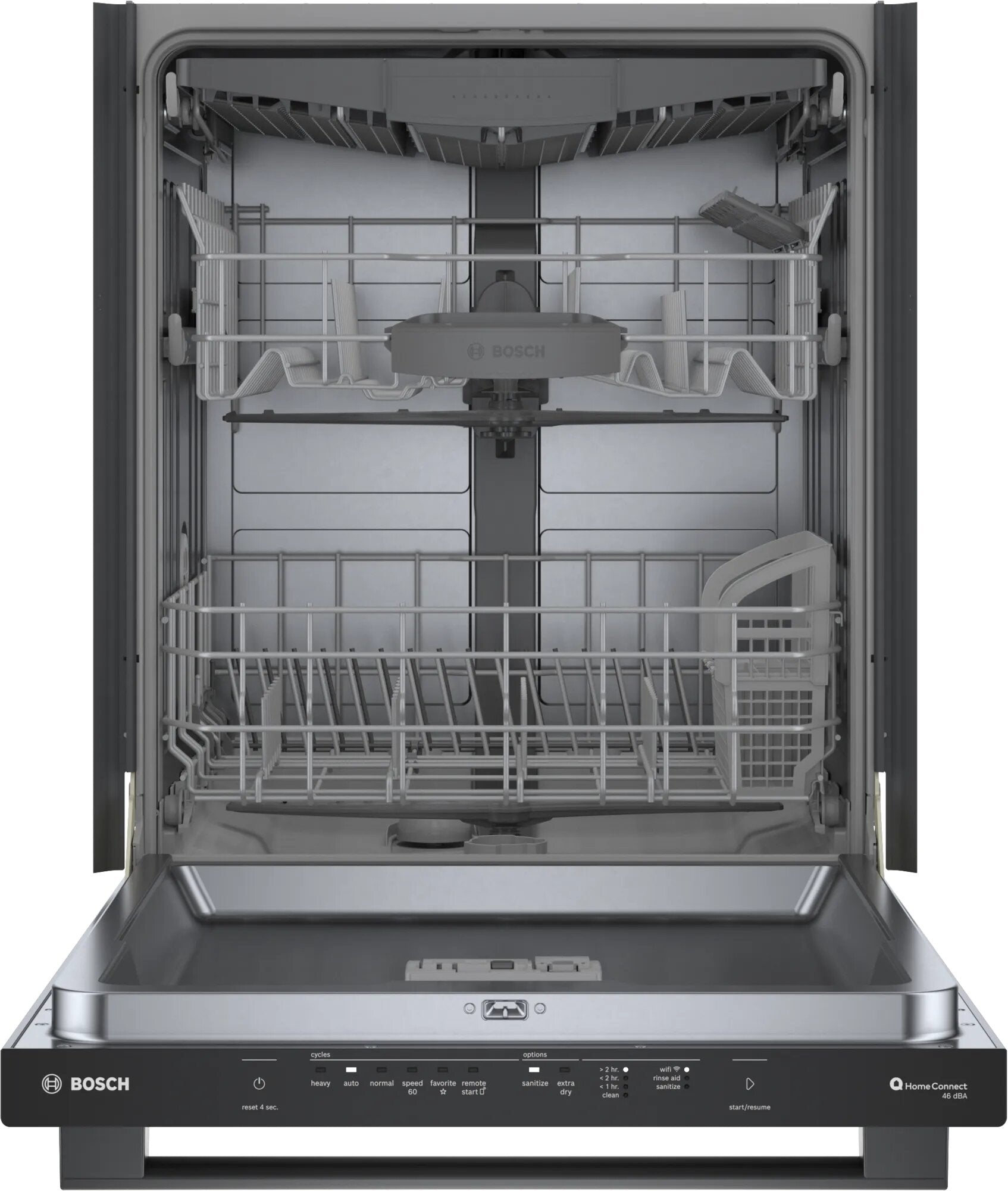 Bosch - 46 dBA Built In Dishwasher in Black Stainless - SHX5AEM4N