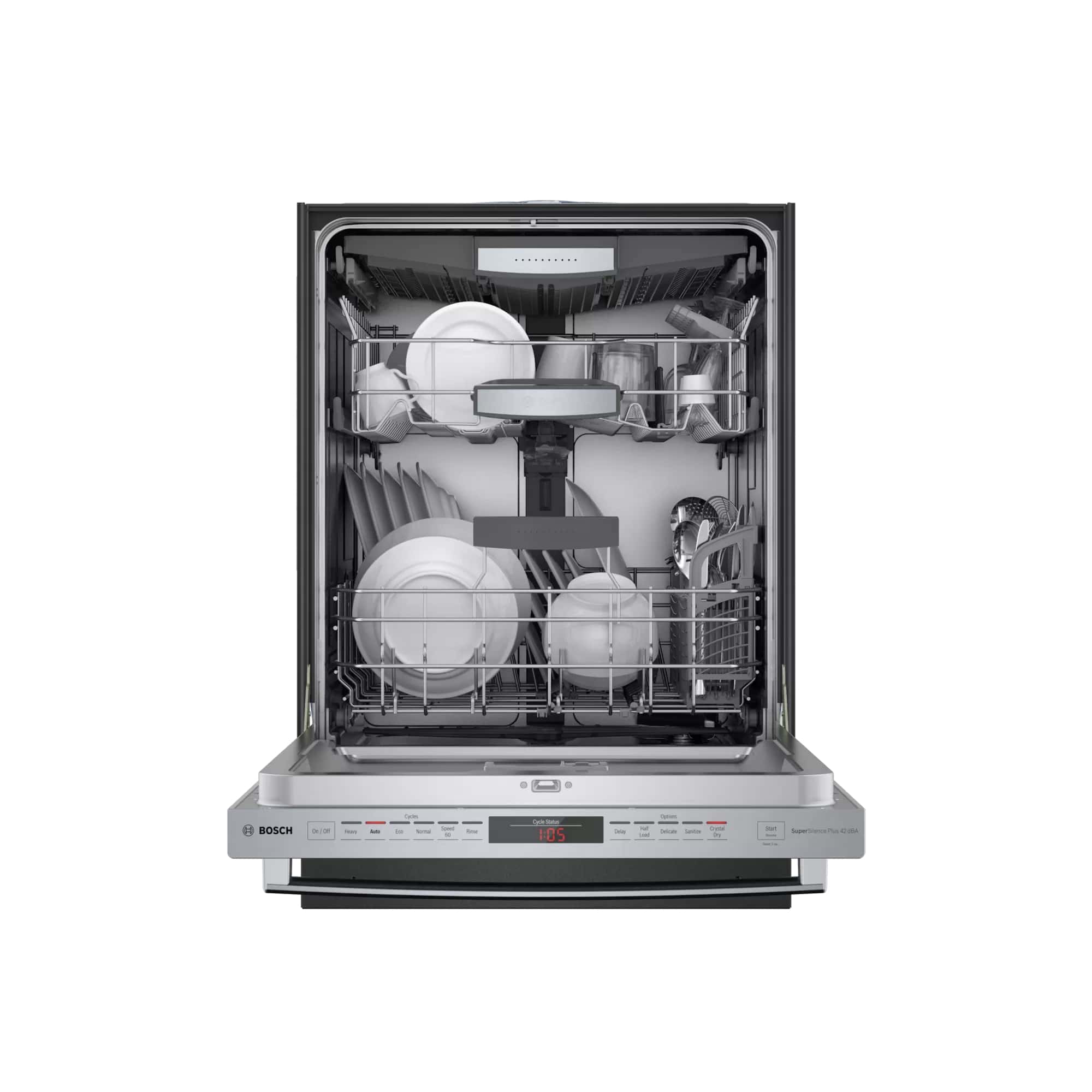 Bosch - 42 dBA Built In Dishwasher in Stainless - SHXM78Z55N