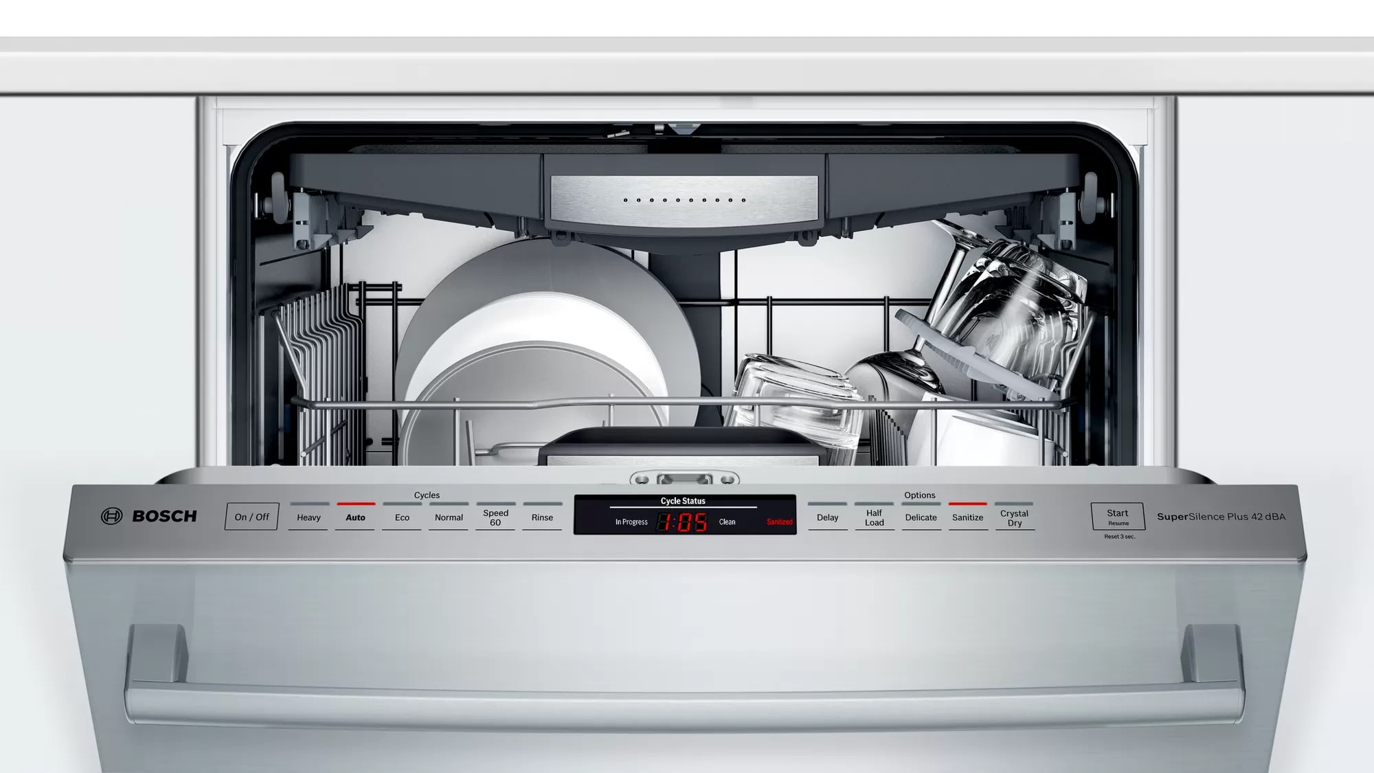 Bosch - 42 dBA Built In Dishwasher in Stainless - SHXM78Z55N