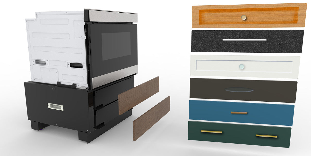 Sharp - 24 Inch Under the Counter Convection Microwave Drawer Oven Pedestal in Stainless - SKCD24U0GS