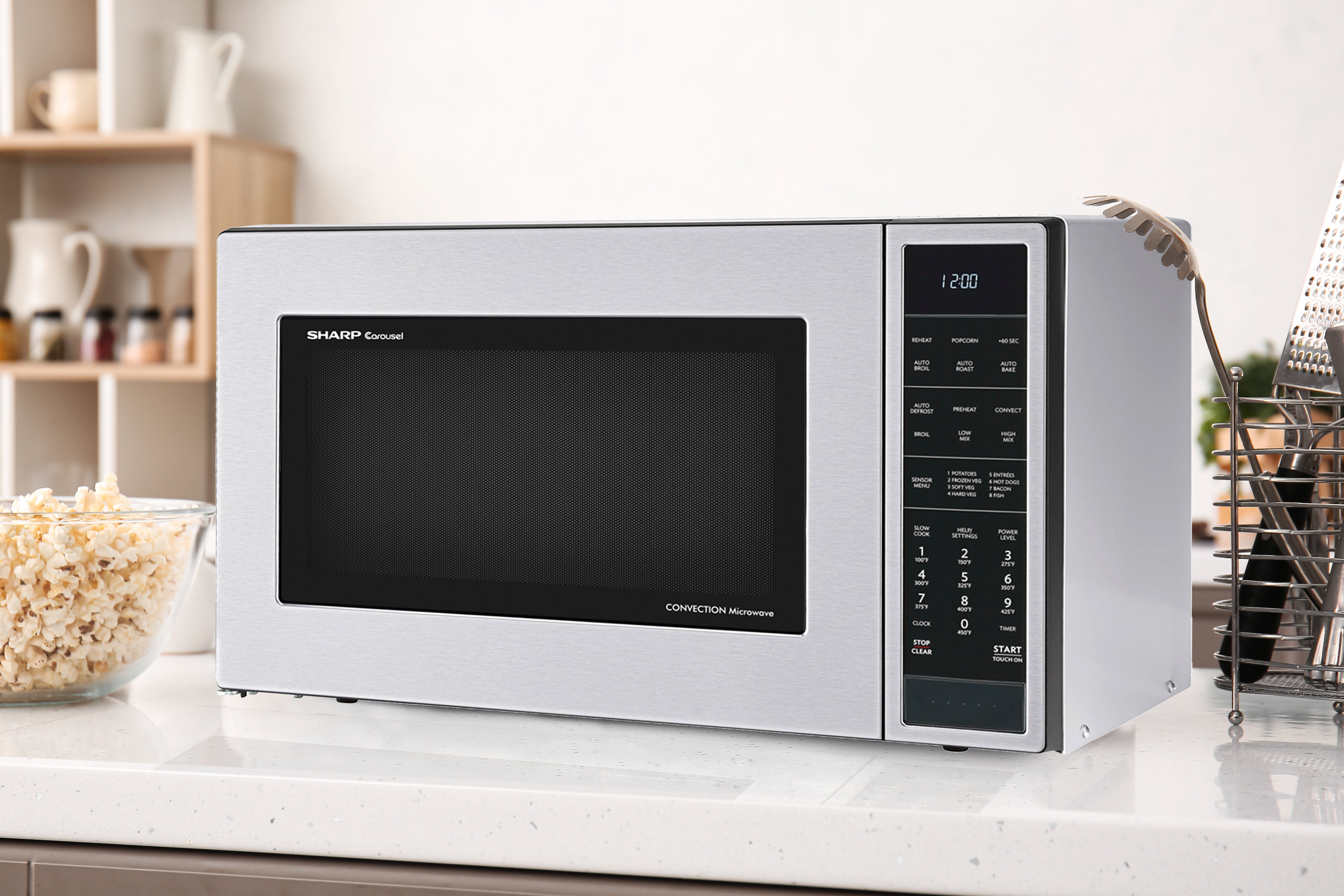 Sharp - 1.5 cu. Ft Counter top Microwave in Stainless - SMC1585BS