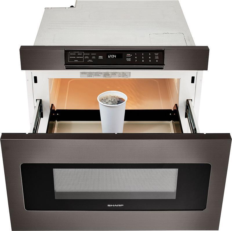 Sharp - 1.2 cu. Ft Built In Microwave in Black Stainless - SMD2477AHC