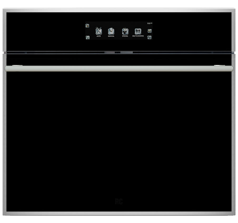 Porter & Charles - 4.3 cu. ft Single Wall Oven in Black - SOPS76PS