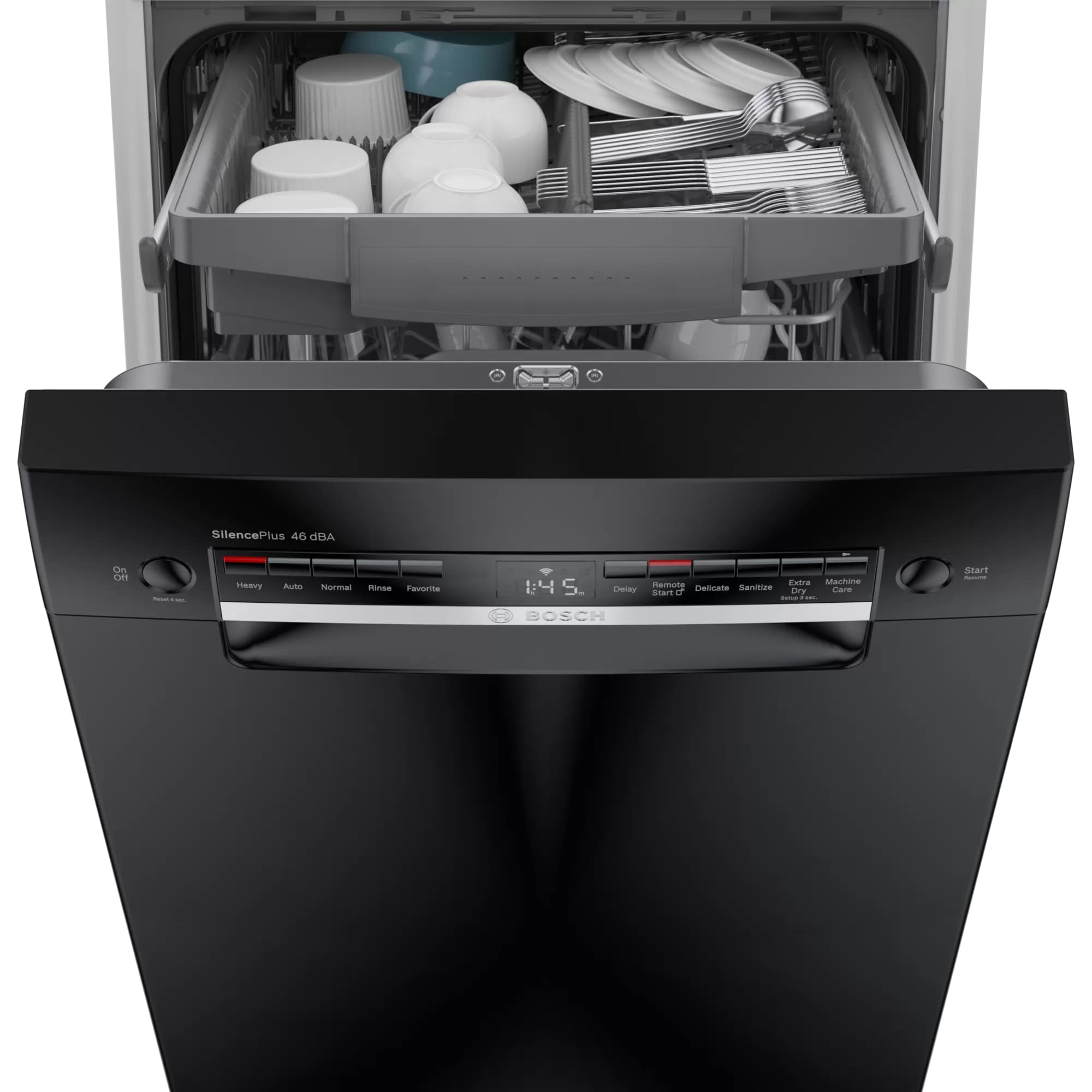 Bosch - 46 dBA Compact Dishwasher in Black - SPE53B56UC
