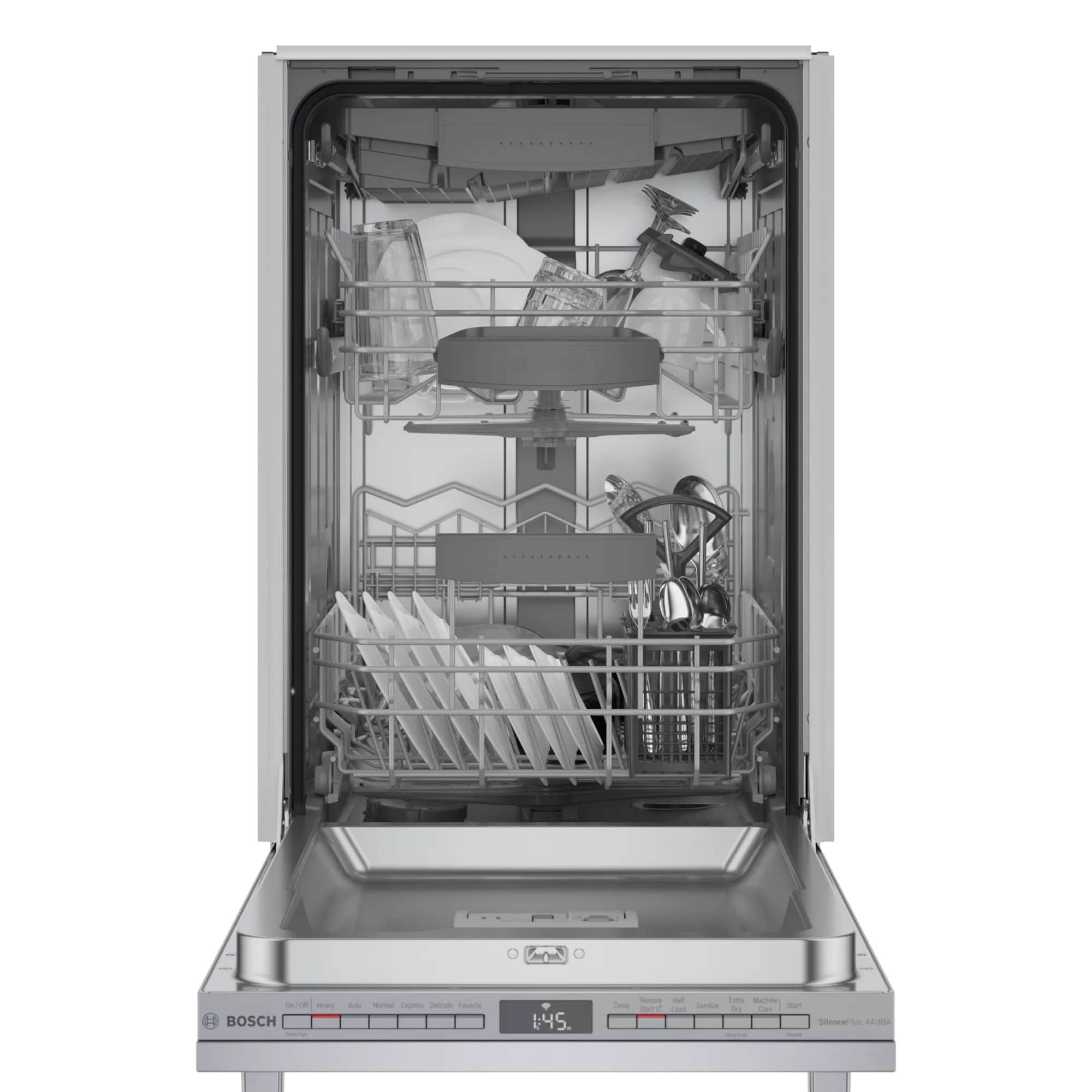 Bosch - 44 dBA Compact Dishwasher in Stainless - SPX68B55UC