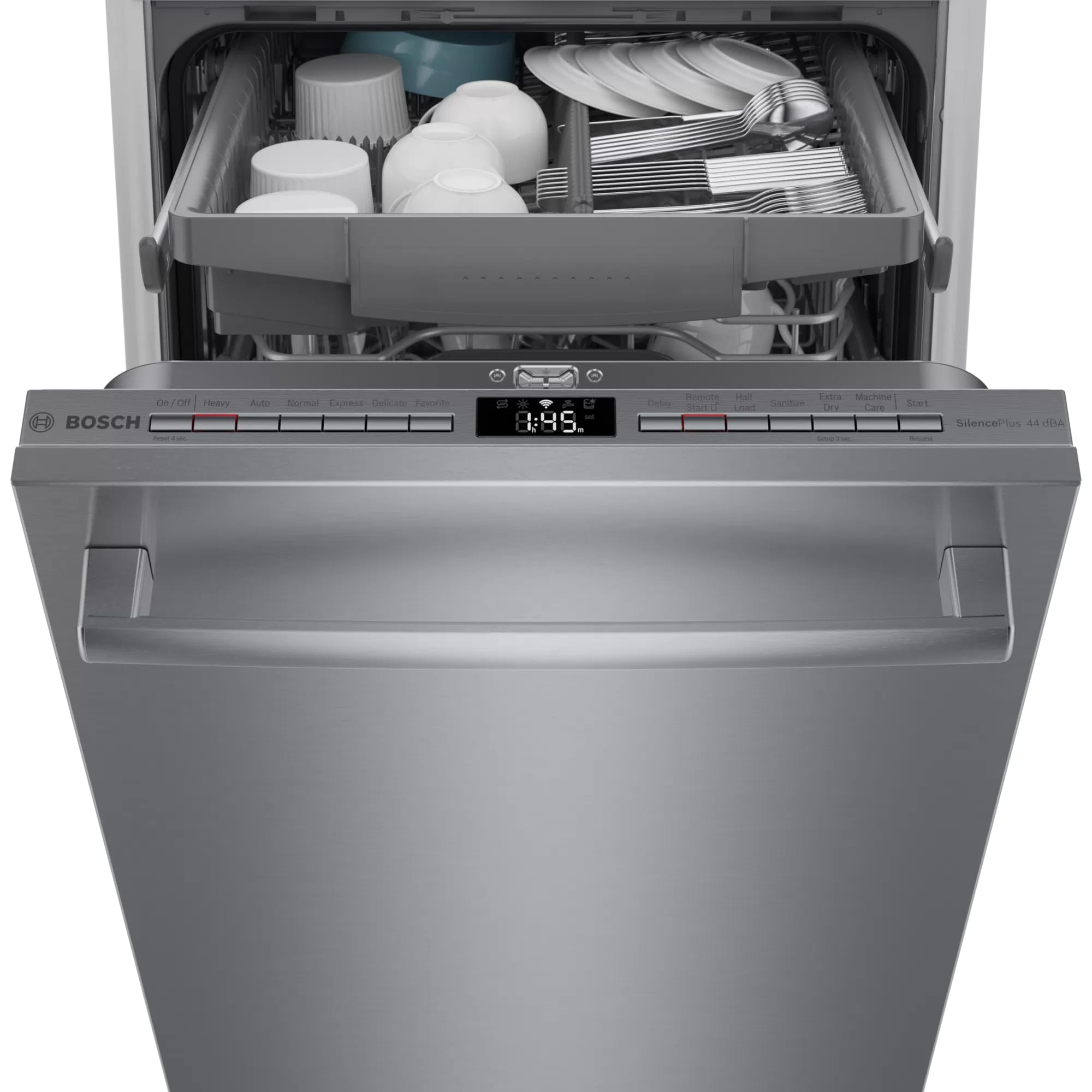 Bosch - 44 dBA Compact Dishwasher in Stainless - SPX68B55UC