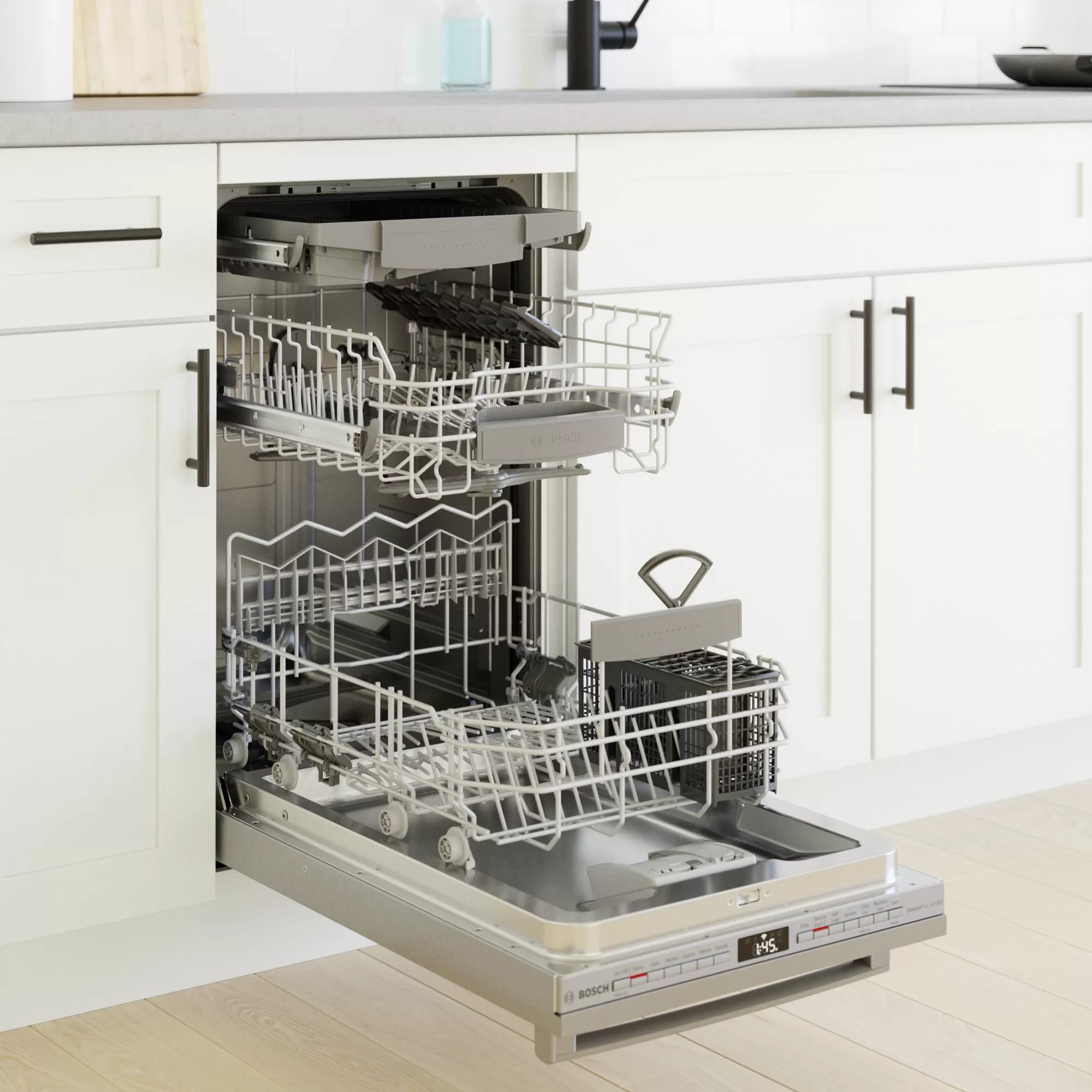 Bosch - 44 dBA Compact Dishwasher in Stainless - SPX68B55UC