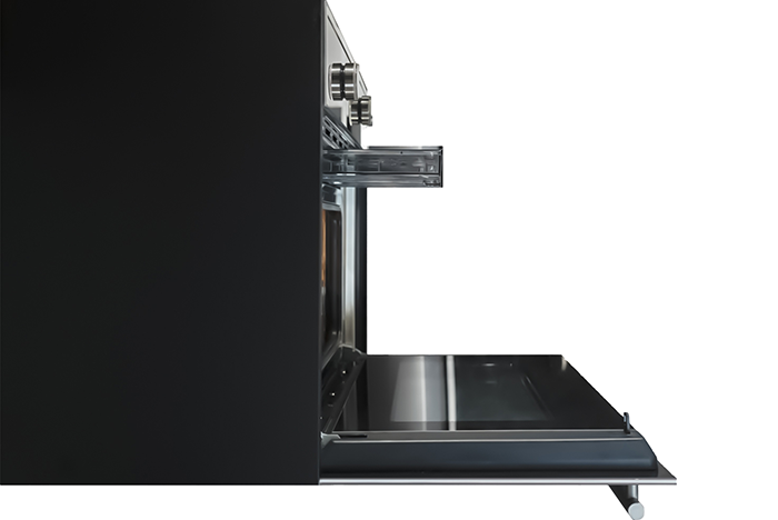 Porter & Charles - 1.3 cu. ft Steam Wall Oven in Black Stainless - STPS60TM