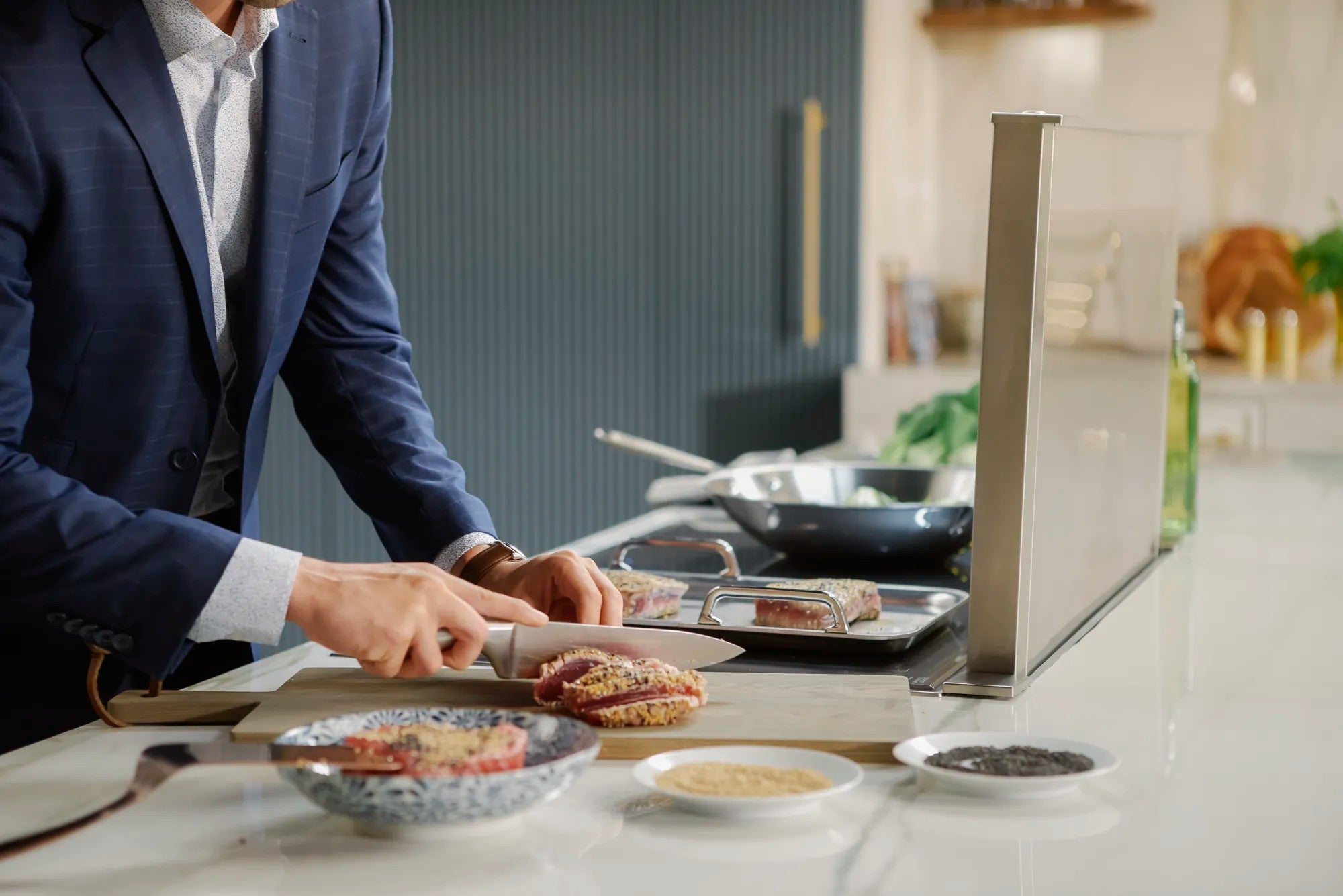 Thermador - 37 Inch Blower Sold Separately CFM Downdraft Vent in Stainless - UCVM36XS