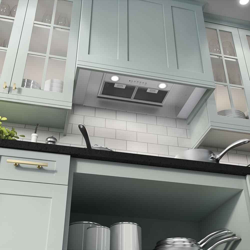 GE - 20.44 Inch 390 CFM Blower & Insert Vent in Stainless - UVC7300SLSS