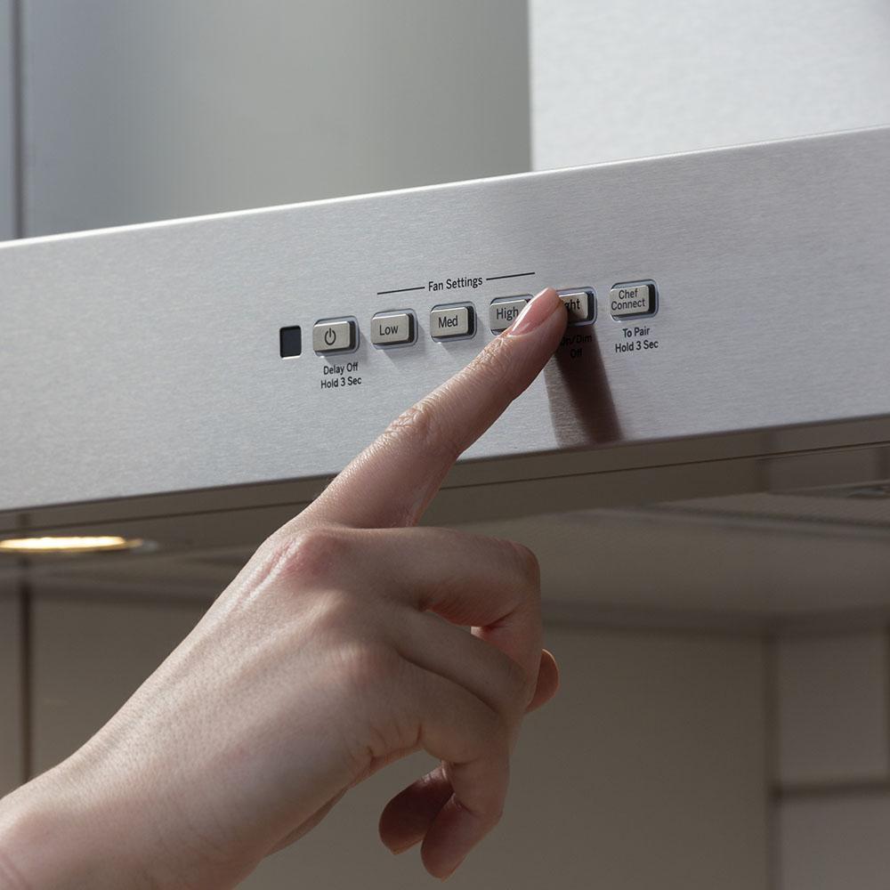 GE - 30 Inch 350 CFM Wall Mount and Chimney Range Vent in Stainless - UVW8301SLSS