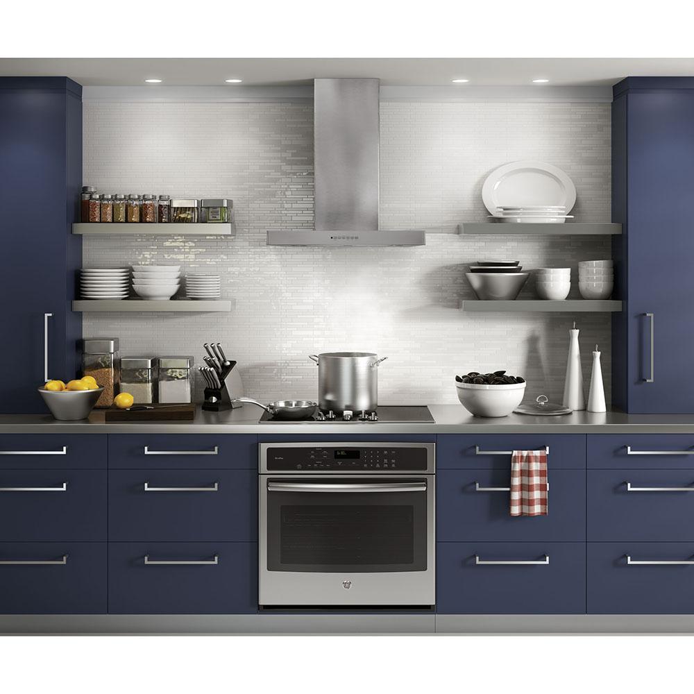 GE - 30 Inch 350 CFM Wall Mount and Chimney Range Vent in Stainless - UVW8301SLSS