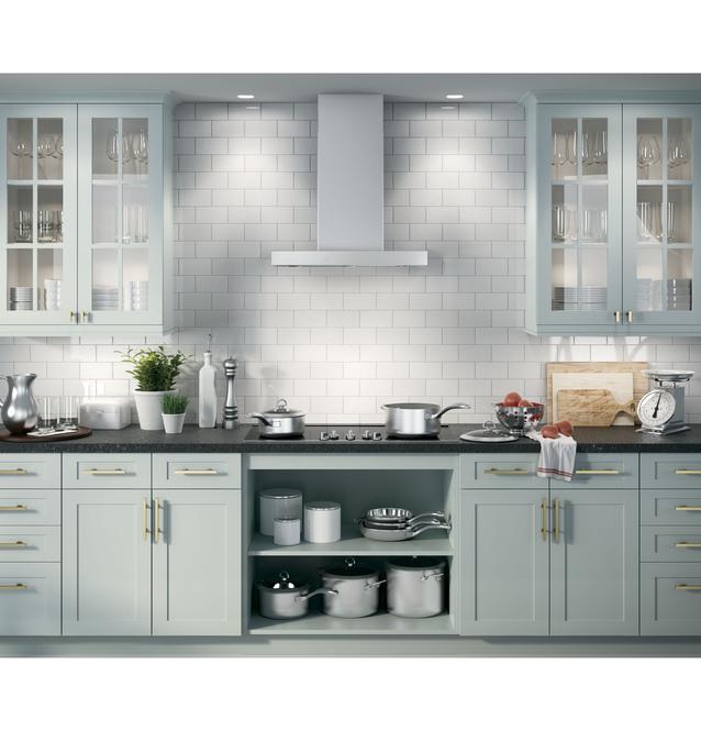 GE - 30 Inch 610 CFM Wall Mount and Chimney Range Vent in Stainless - UVW9301SLSS