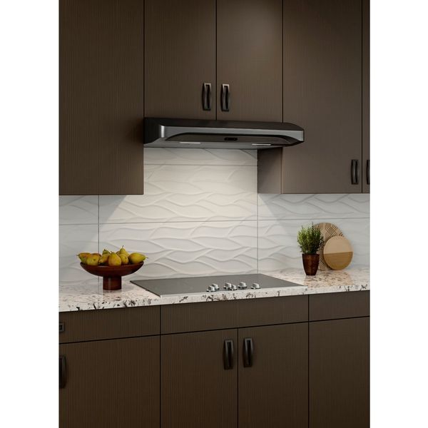 Broan - 29.875 Inch 375 CFM Under Cabinet Range Vent in Black Stainless - VCQDD130BLS