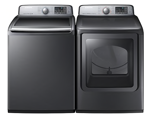 Samsung - 5.8 cu. Ft Top Load Washer in Platinum - WA50M7450AP
