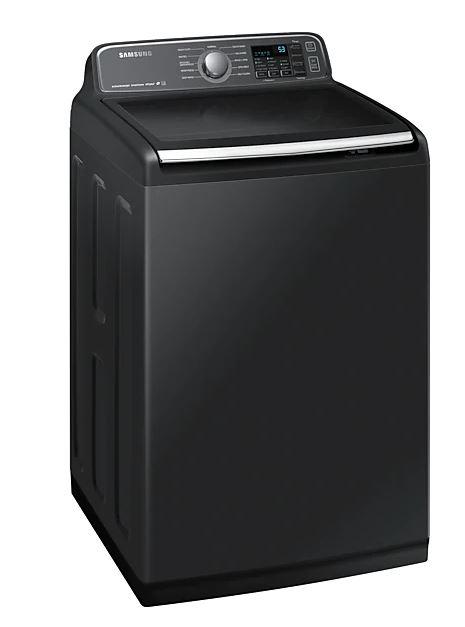 Samsung - 5.8 cu. Ft Top Load Washer in Black Stainless - WA50T7455AV