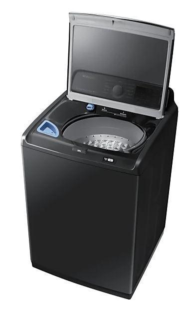 Samsung - 5.8 cu. Ft Top Load Washer in Black Stainless - WA50T7455AV