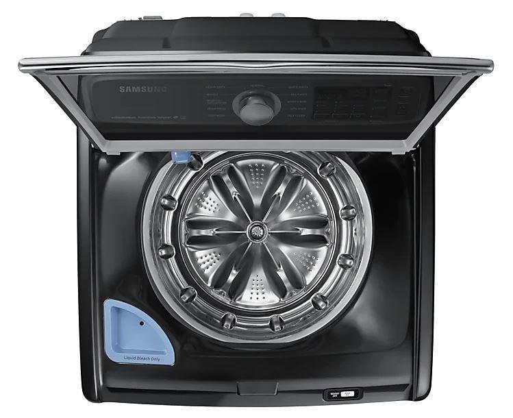 Samsung - 5.8 cu. Ft Top Load Washer in Black Stainless - WA50T7455AV