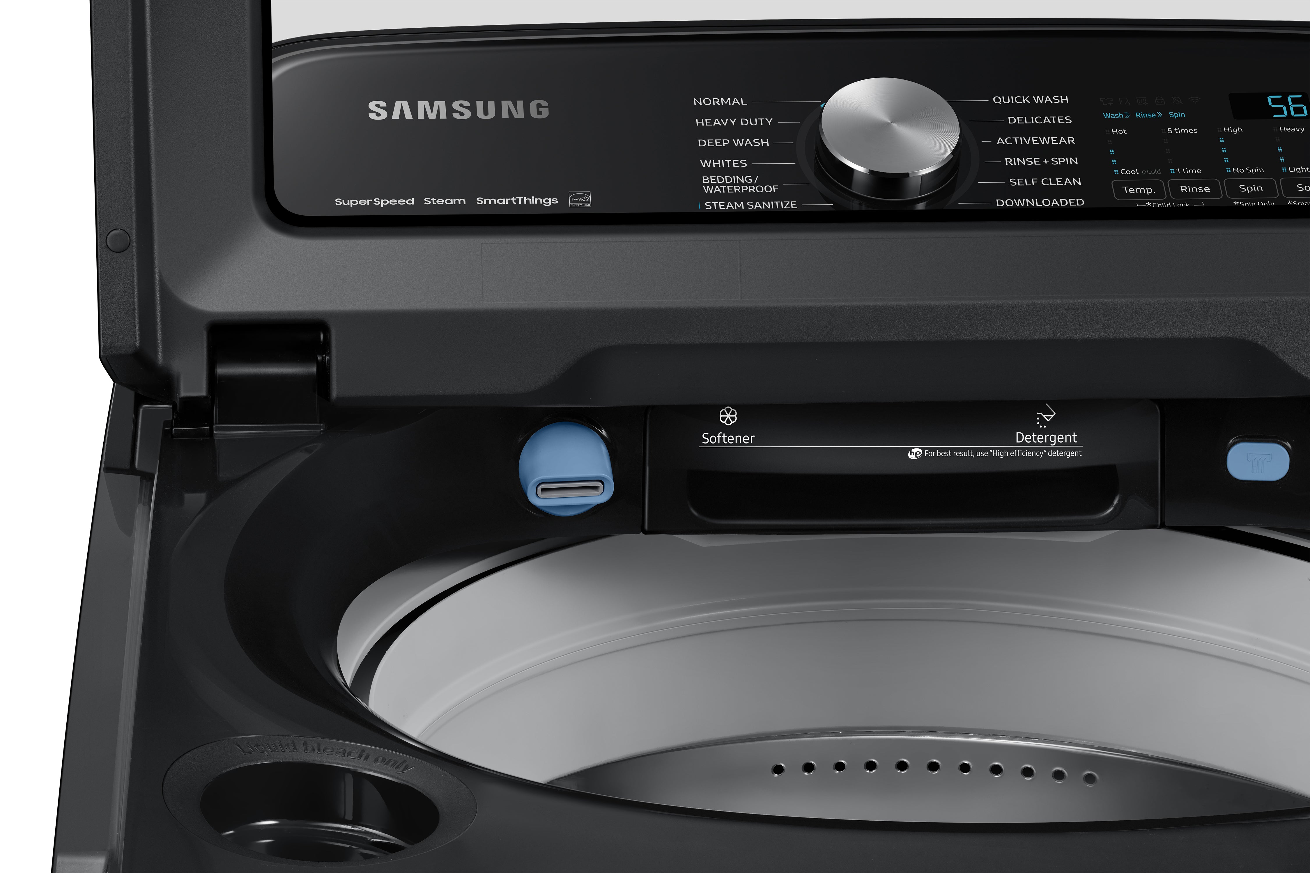 Samsung - 6 cu. Ft Top Load Washer in Black Stainless - WA52B7650AV