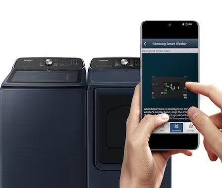 Samsung - 6.1 cu. Ft Top Load Washer in Blue - WA53CG7155ADA4