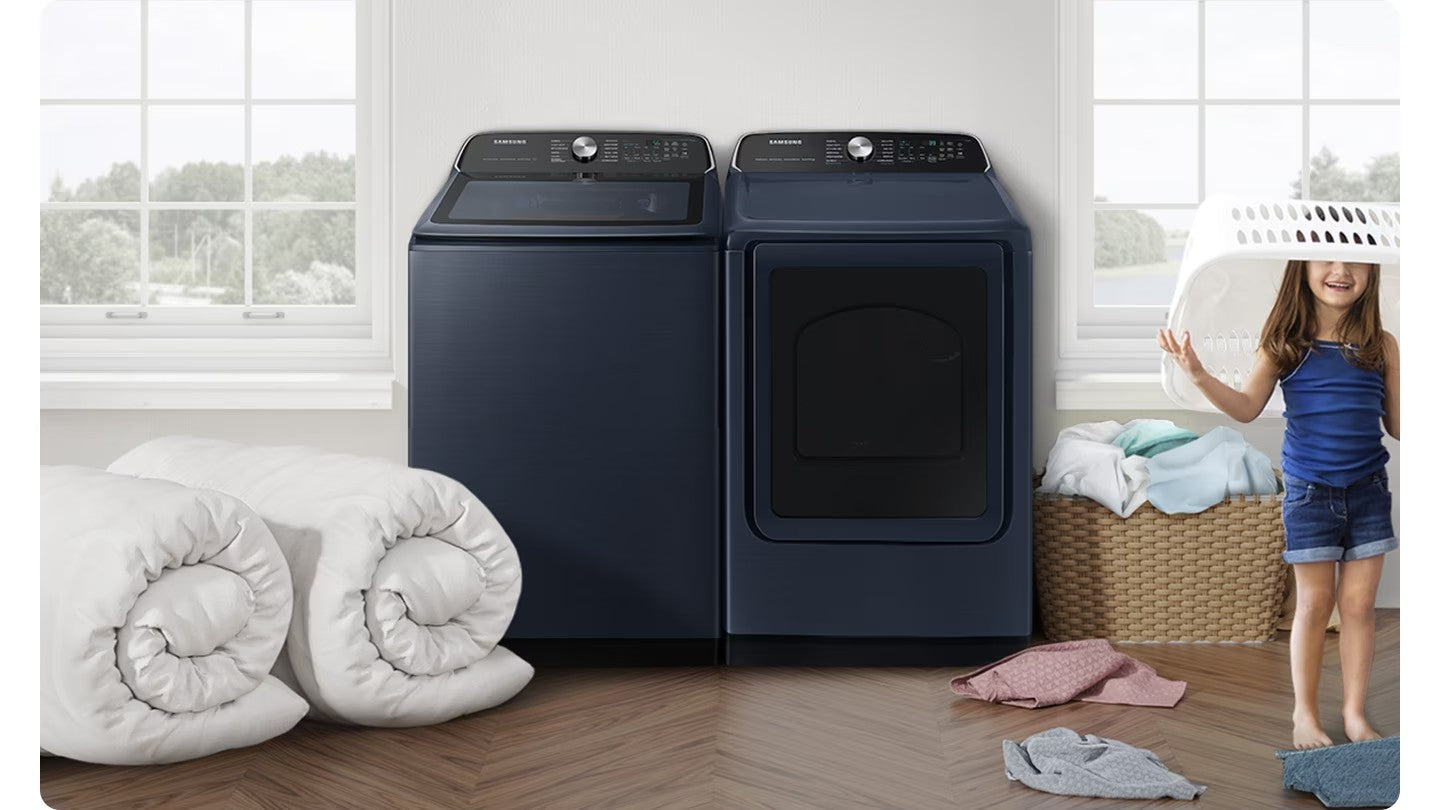 Samsung - 6.1 cu. Ft Top Load Washer in Blue - WA53CG7155ADA4