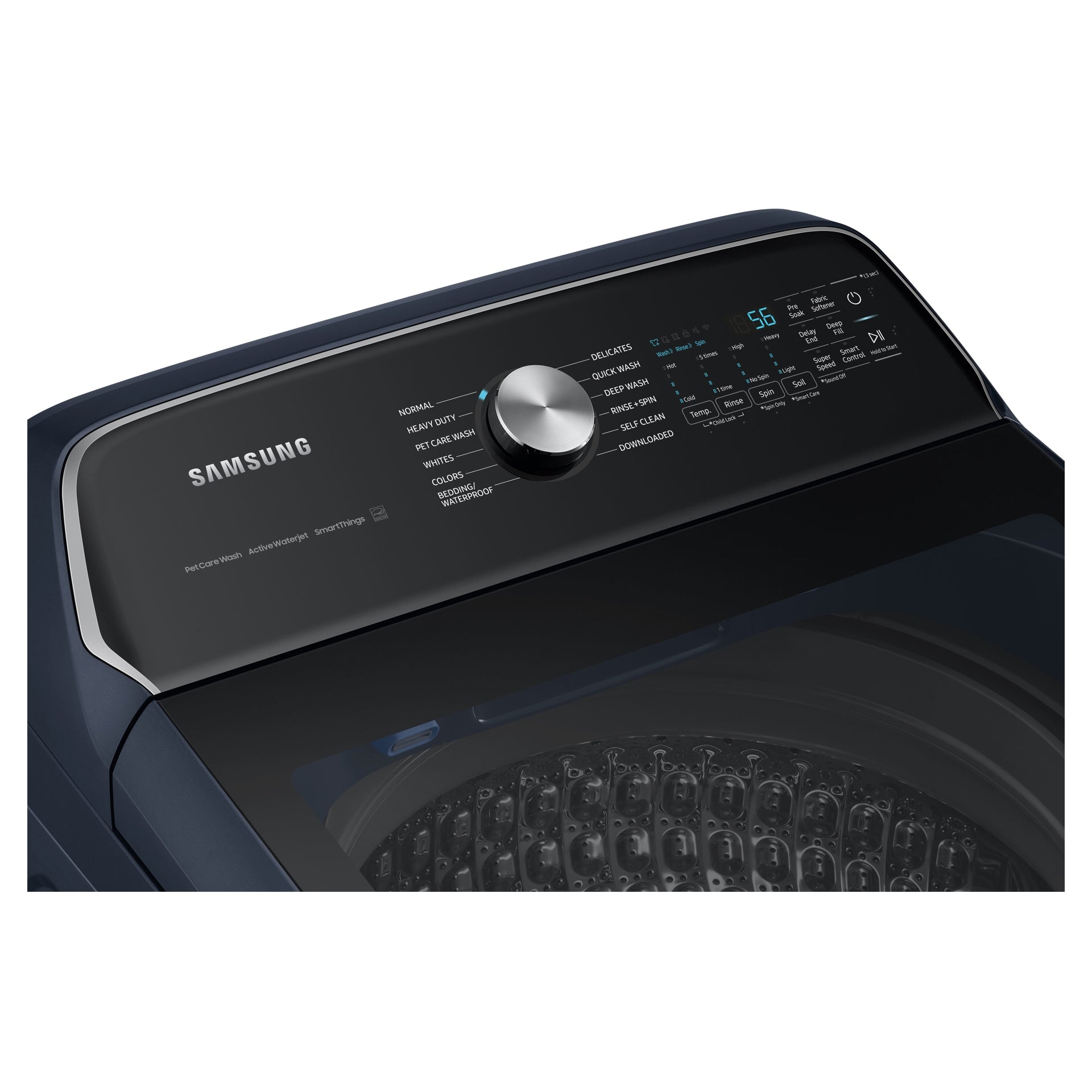 Samsung - 6.2 cu. Ft Top Load Washer in Navy - WA54CG7105ADUS