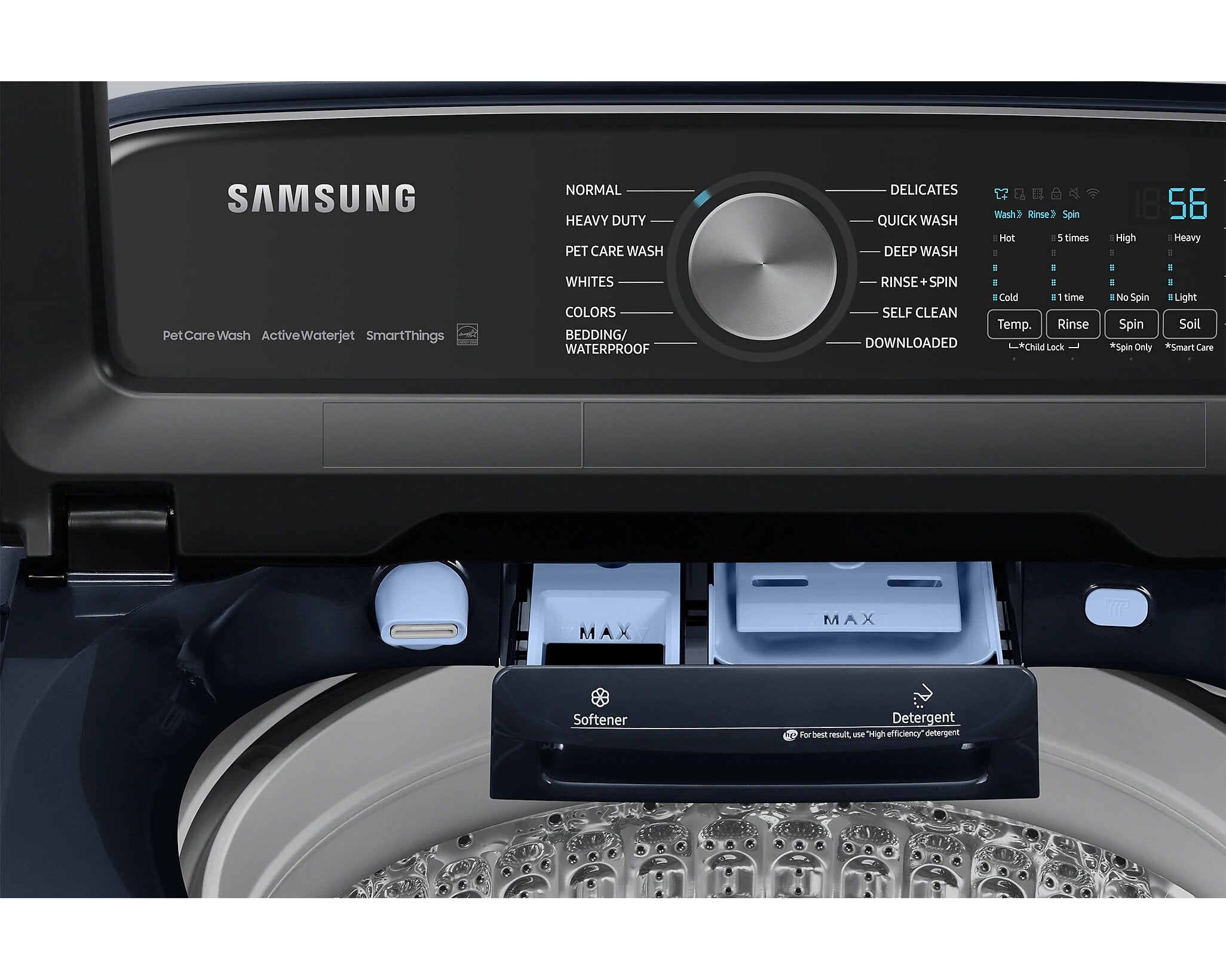 Samsung - 6.2 cu. Ft Top Load Washer in Navy - WA54CG7150ADA4