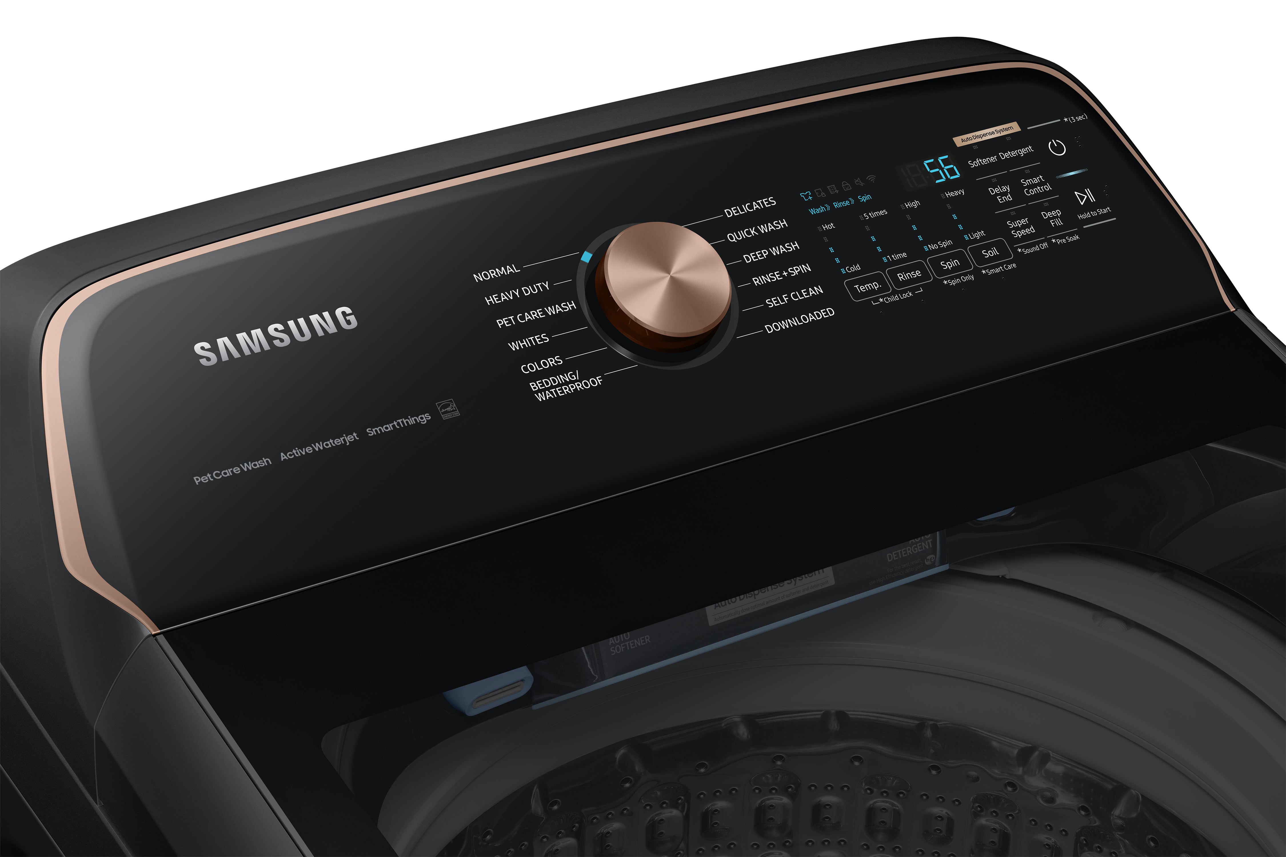 Samsung - 6.2 cu. Ft Top Load Washer in Black Stainless - WA54CG7550AVA4