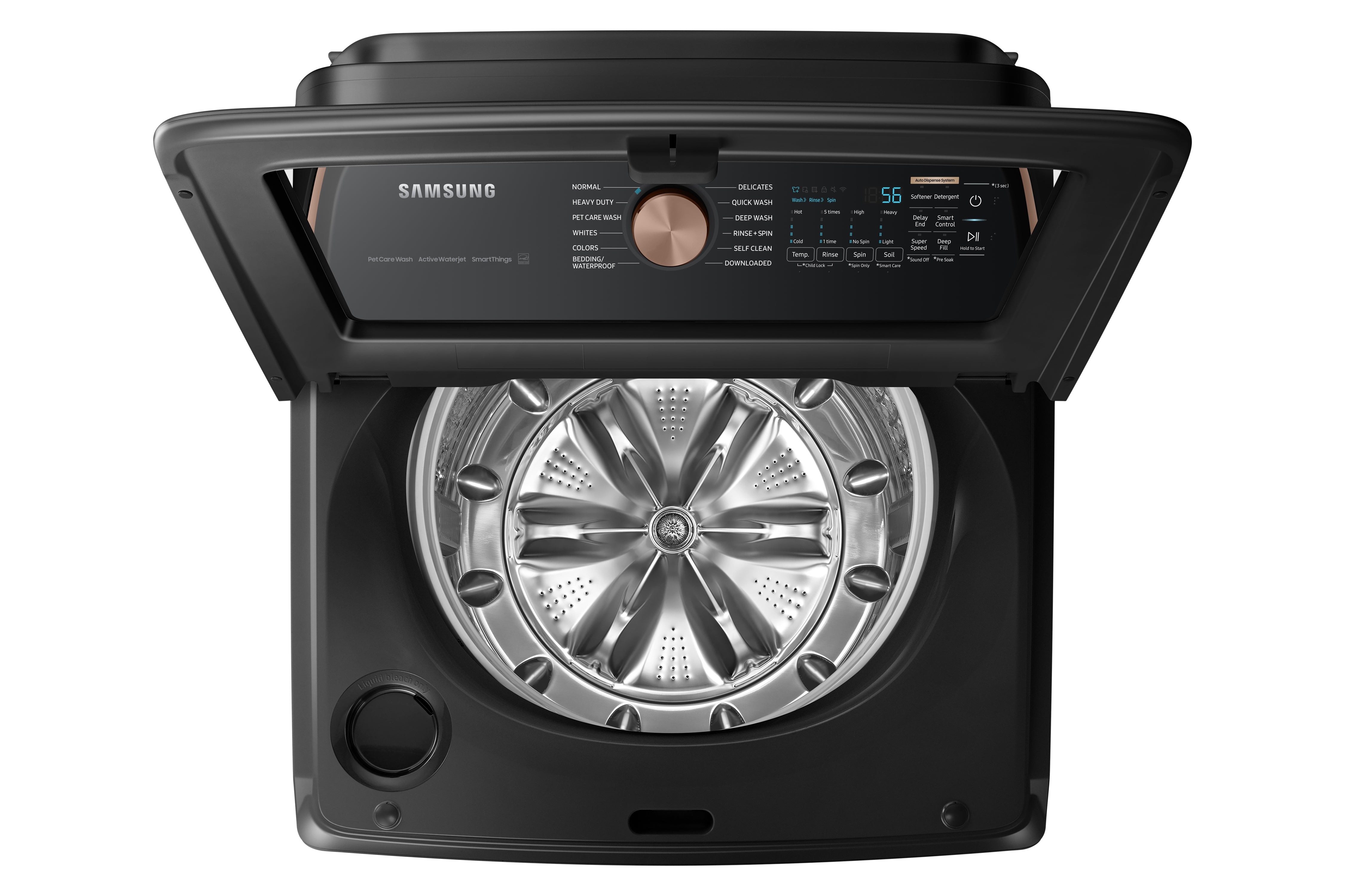Samsung - 6.2 cu. Ft Top Load Washer in Black Stainless - WA54CG7550AVA4