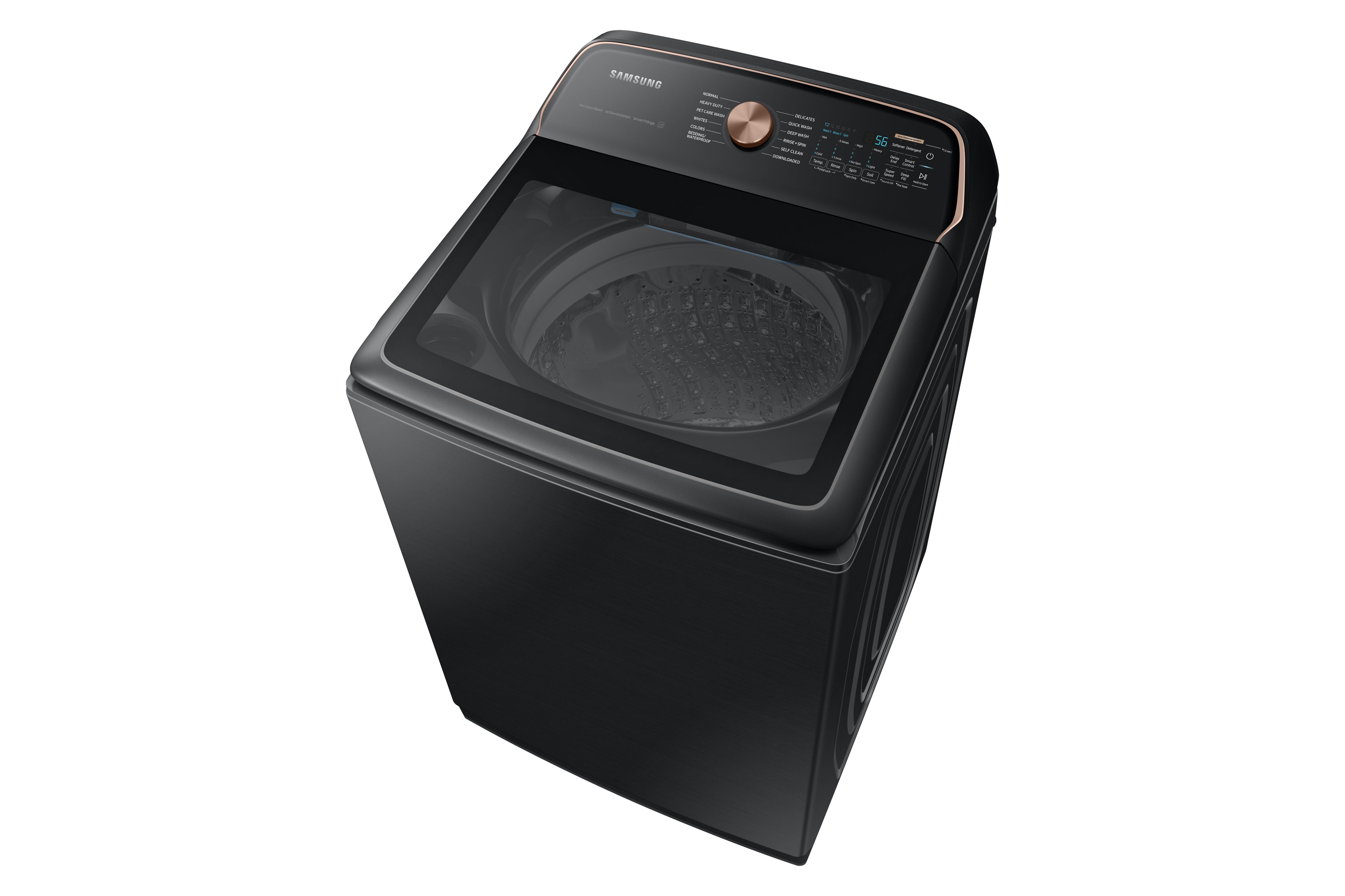 Samsung - 6.2 cu. Ft Top Load Washer in Black Stainless - WA54CG7550AVA4