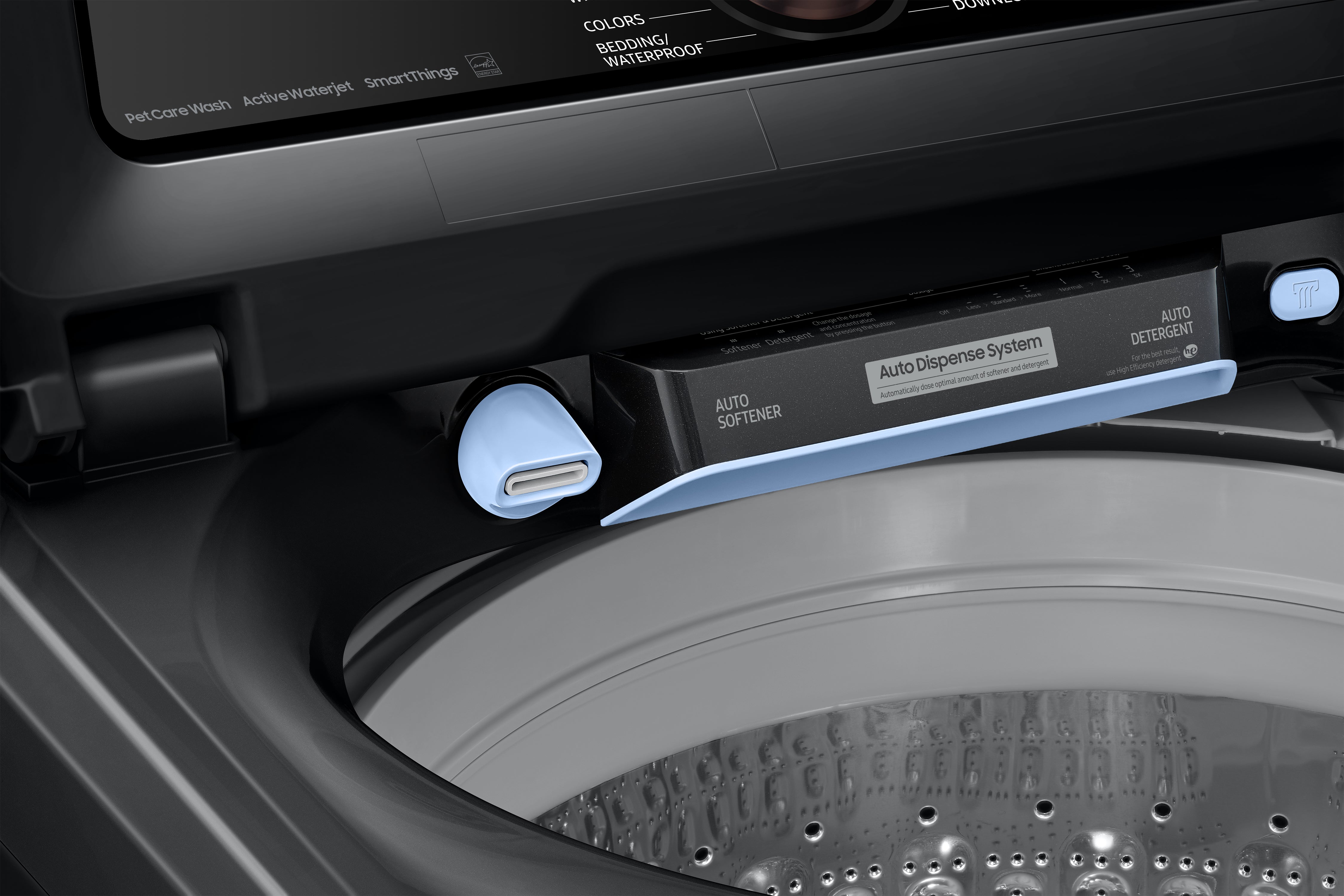 Samsung - 6.2 cu. Ft Top Load Washer in Black Stainless - WA54CG7550AVA4