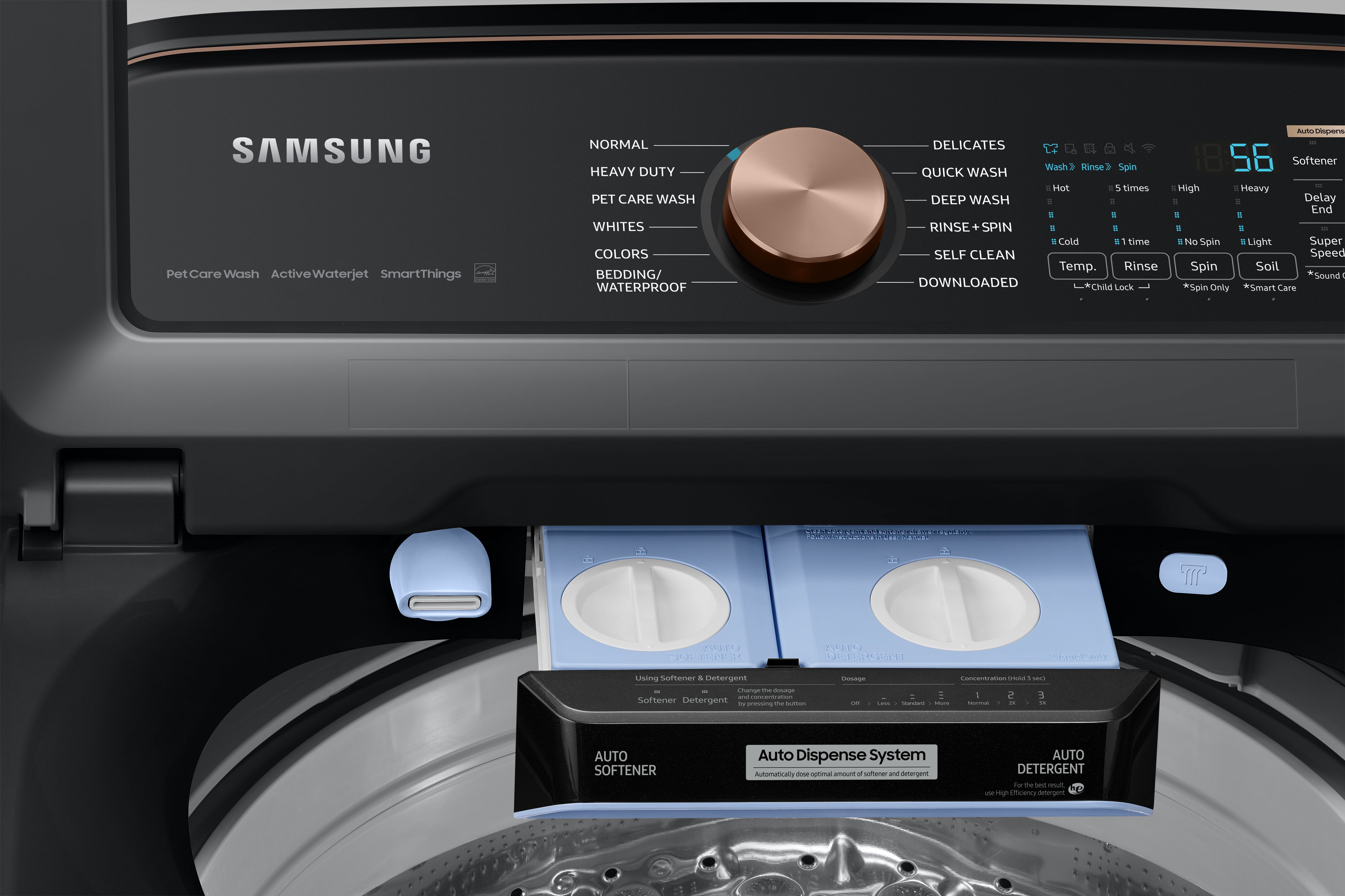 Samsung - 6.2 cu. Ft Top Load Washer in Black Stainless - WA54CG7550AVA4