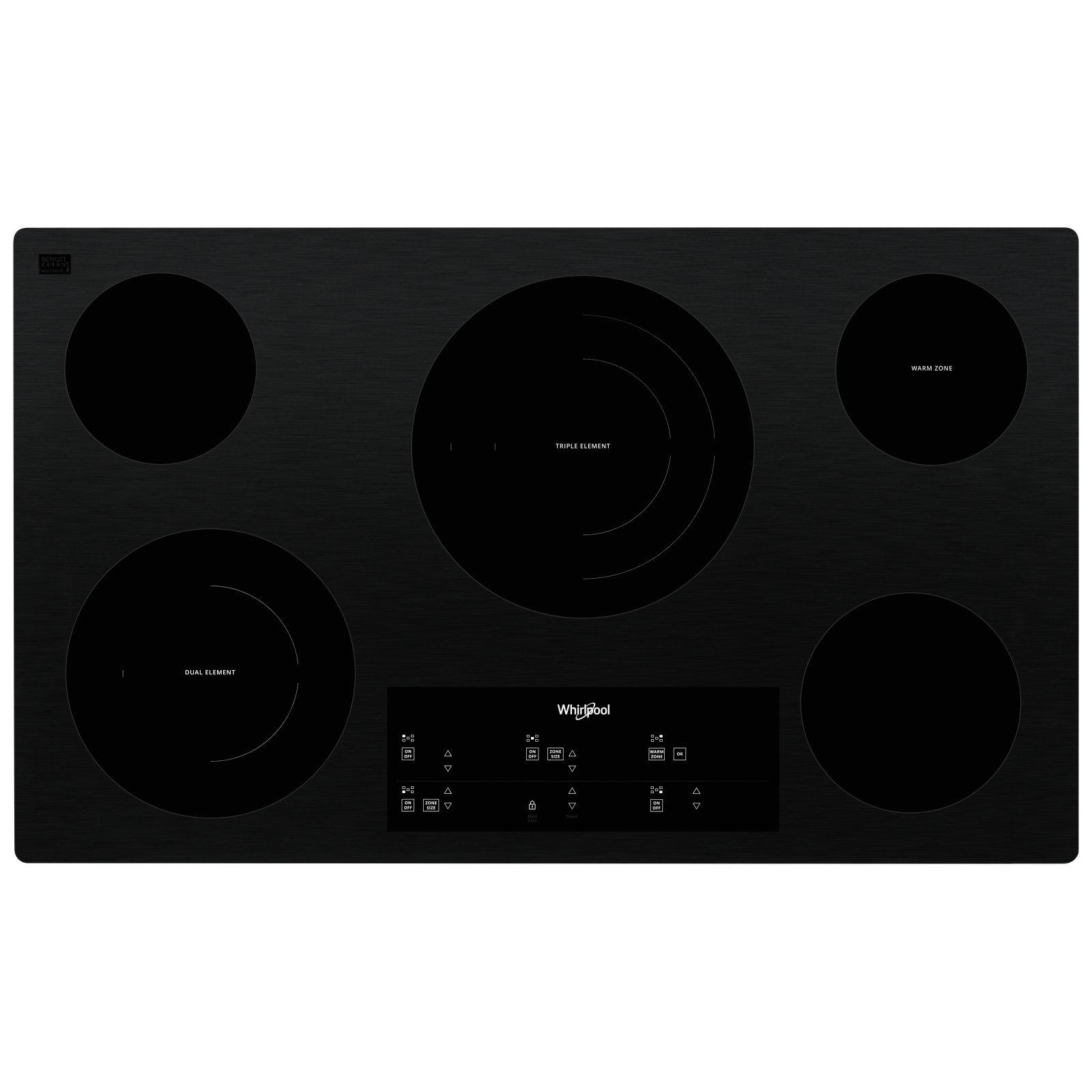 Whirlpool - 36.3125 inch wide Electric Cooktop in Black - WCE97US6KB